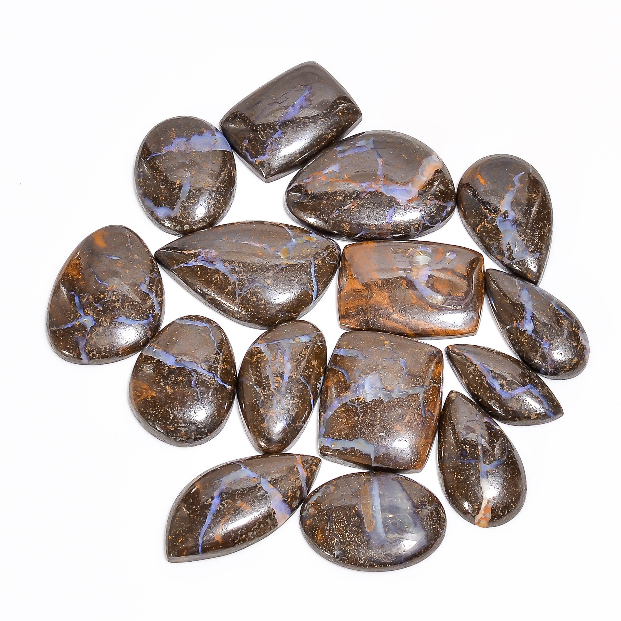 Natural Boulder Opal Cabochon Lot, Designer Jewelry Making Supply