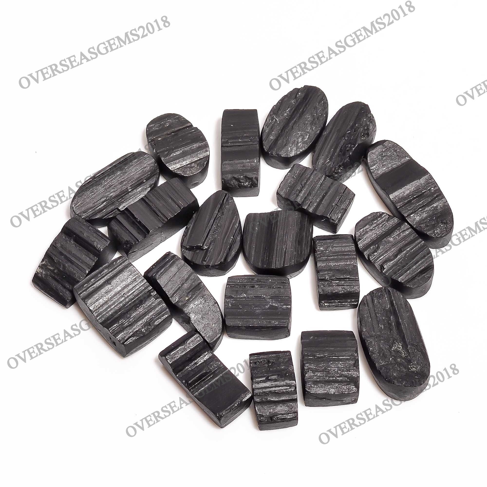 AAA Black Tourmaline Druzy Gemstone Lot, 18-30mm Mix Shape.