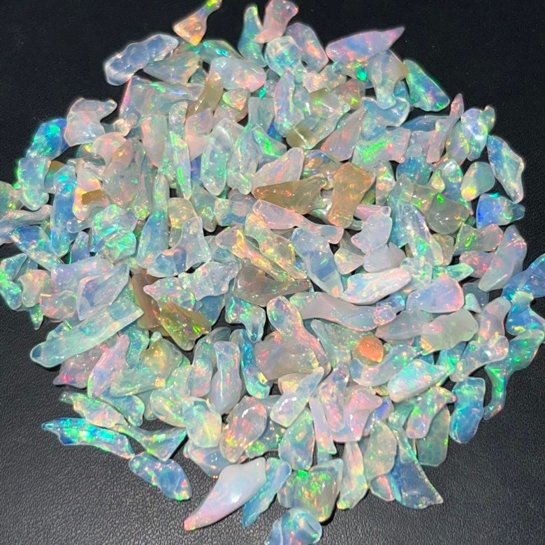 Natural Raw Opal Crystals: Ethiopian Rough Gemstones, October Birthstone