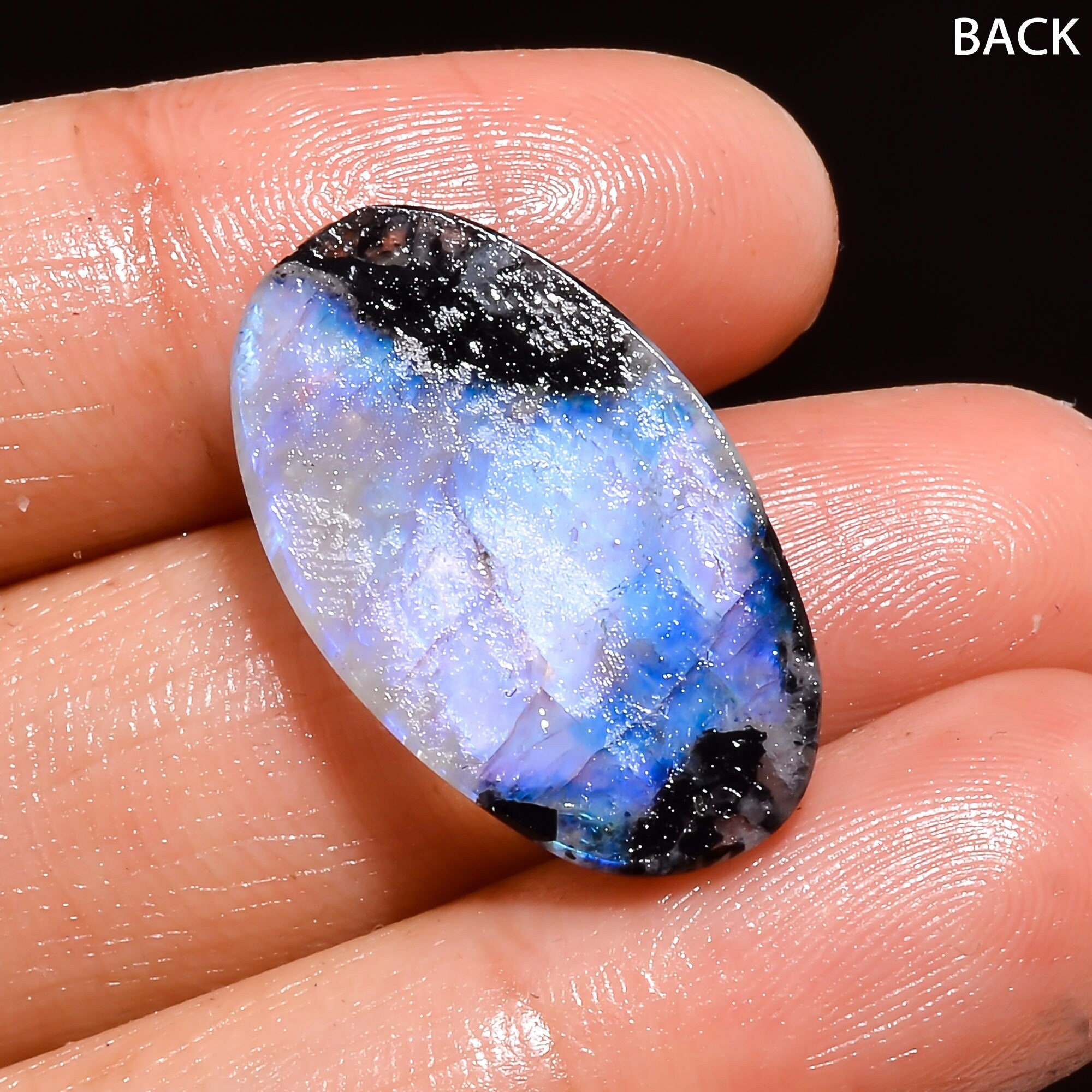 Natural Tourmalited Moonstone Cabochon, Loose Gemstone, Jewelry Making - image 4