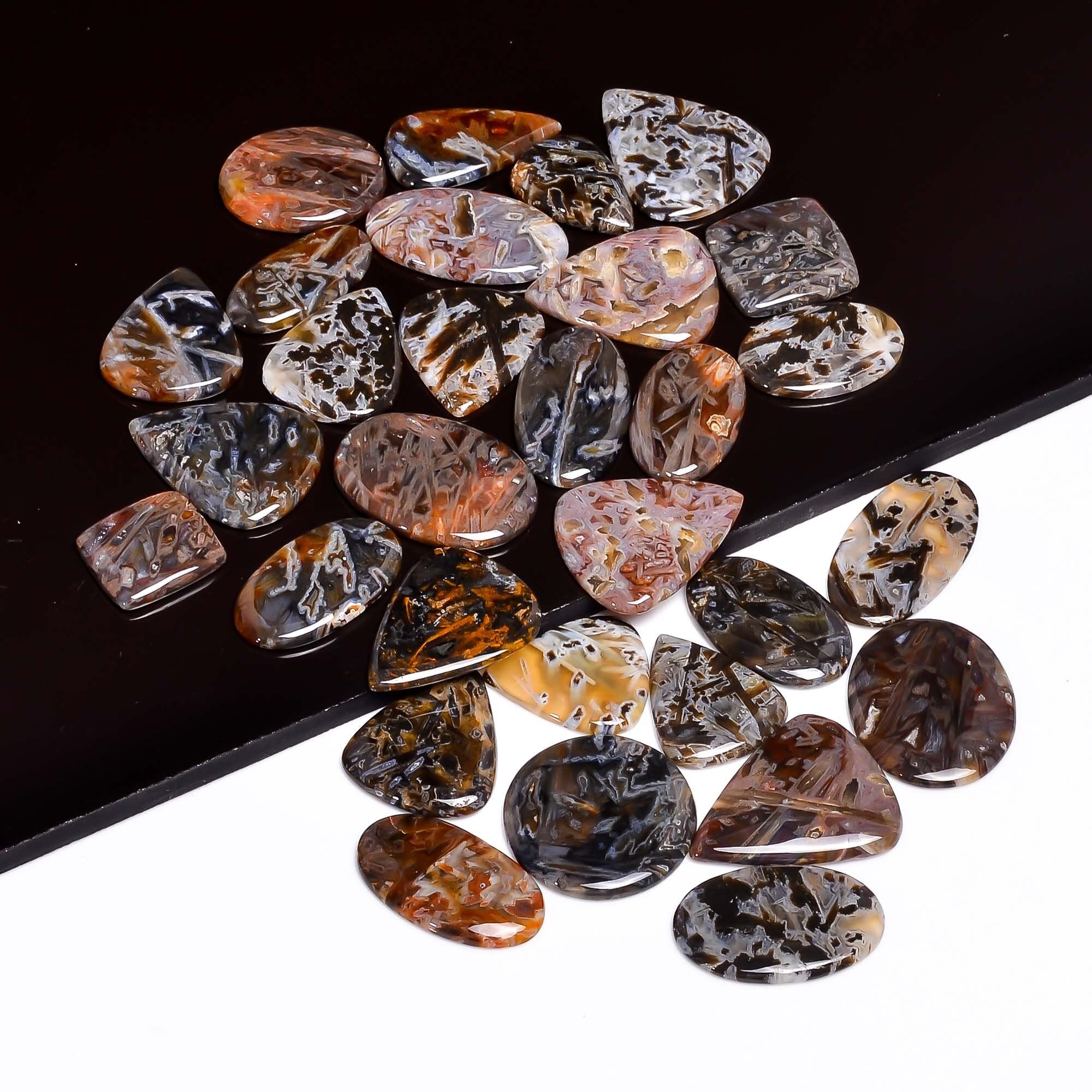 AAA Natural Turkish Stick Agate Cabochon Lot: Mix Jewelry Making Gemstone - image 7