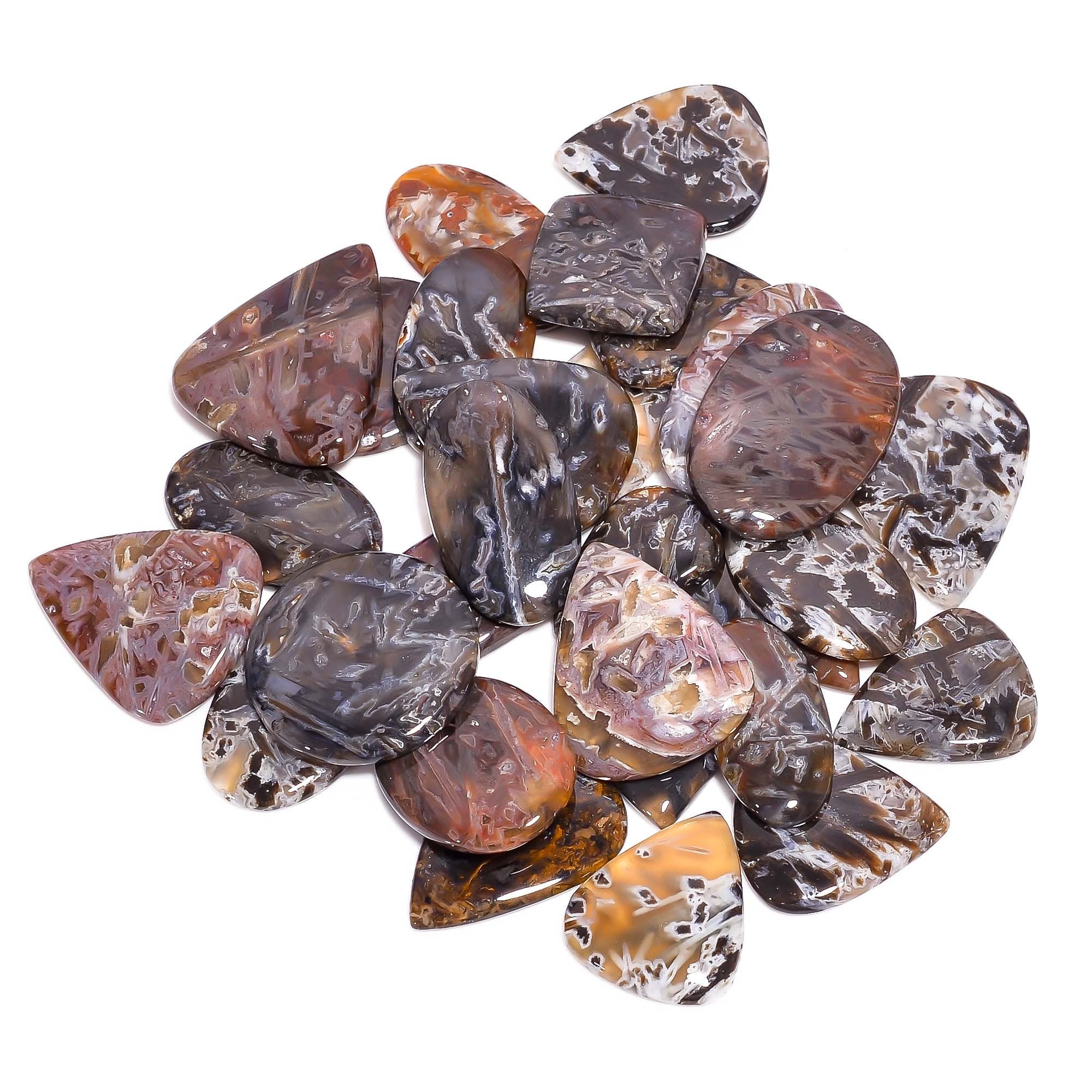 AAA Natural Turkish Stick Agate Cabochon Lot: Mix Jewelry Making Gemstone - image 8