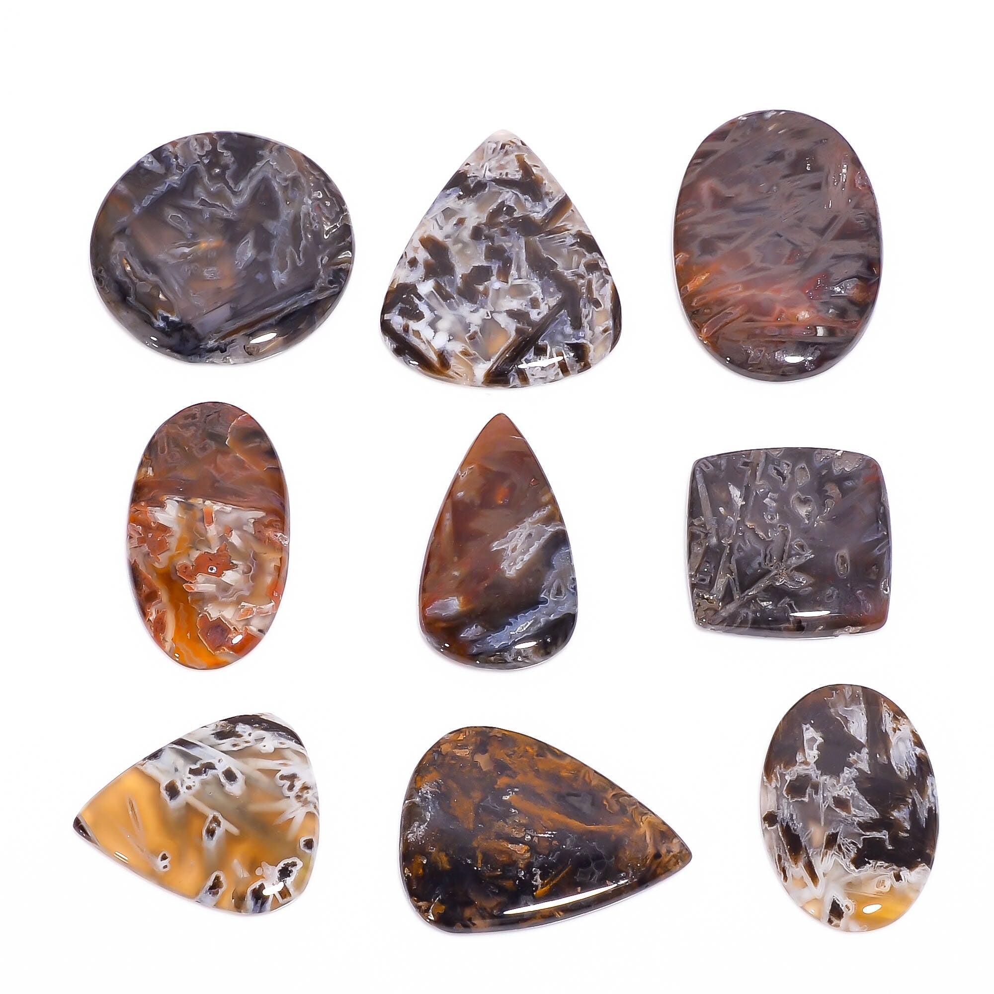 AAA Natural Turkish Stick Agate Cabochon Lot: Mix Jewelry Making Gemstone - image 9