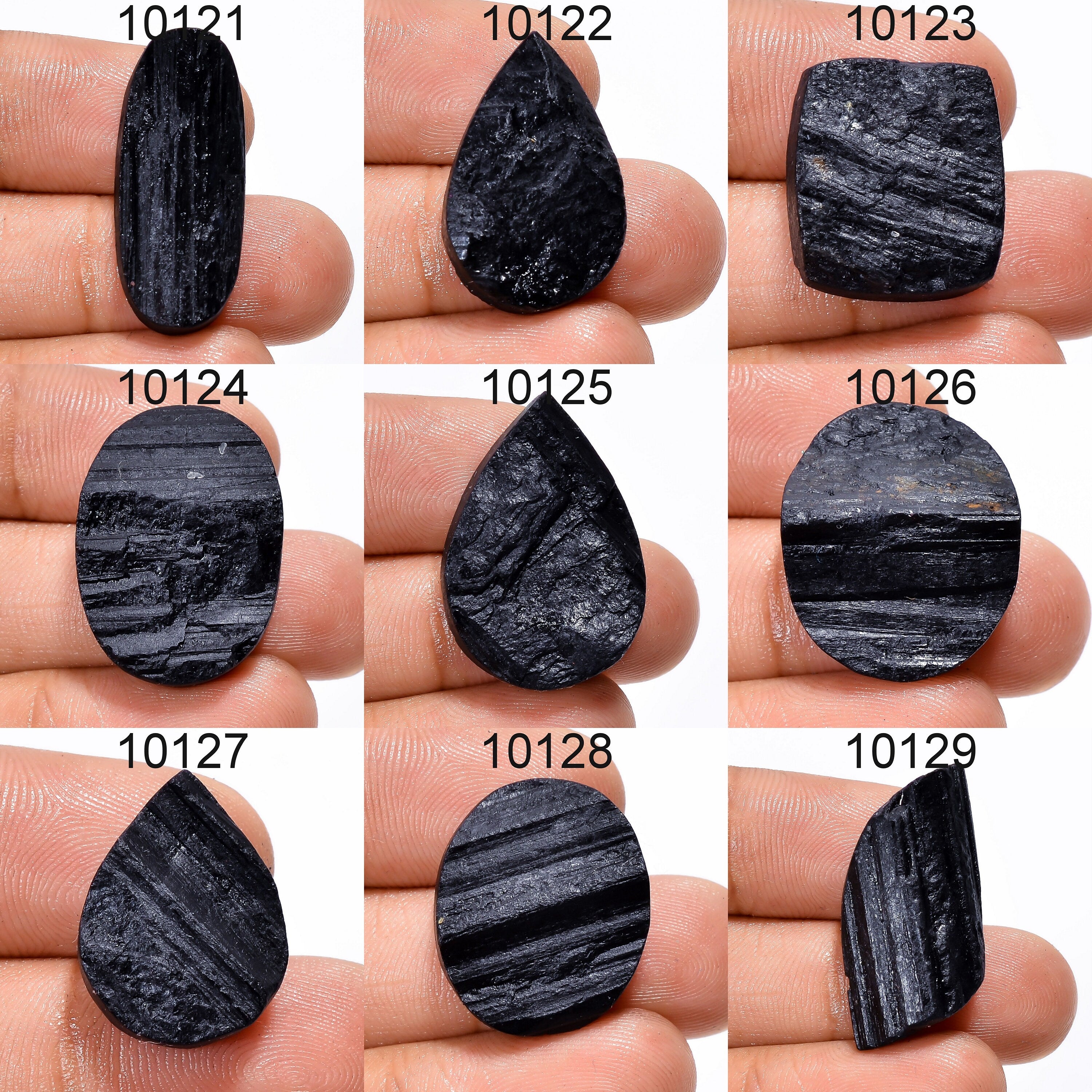 AAA Black Tourmaline Druzy Cabochon: Loose Healing Gemstone - image 3