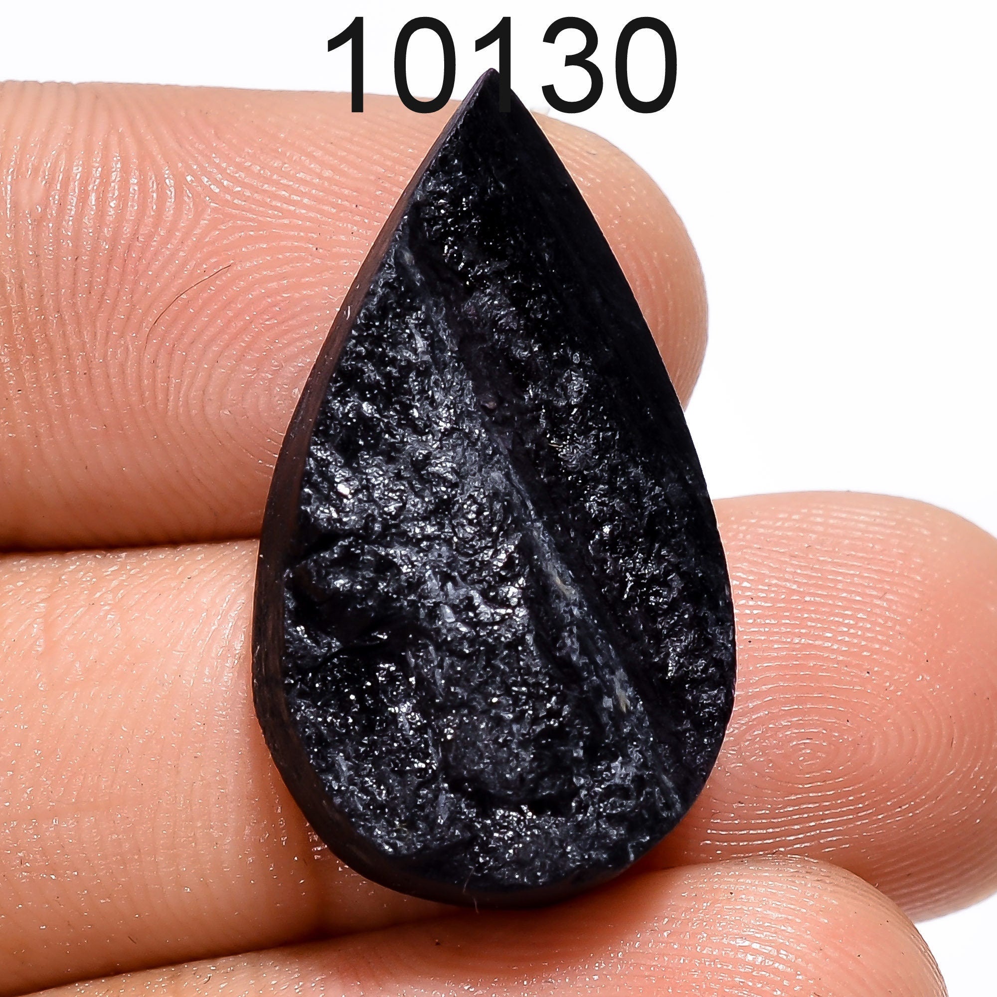 AAA Black Tourmaline Druzy Cabochon: Loose Healing Gemstone