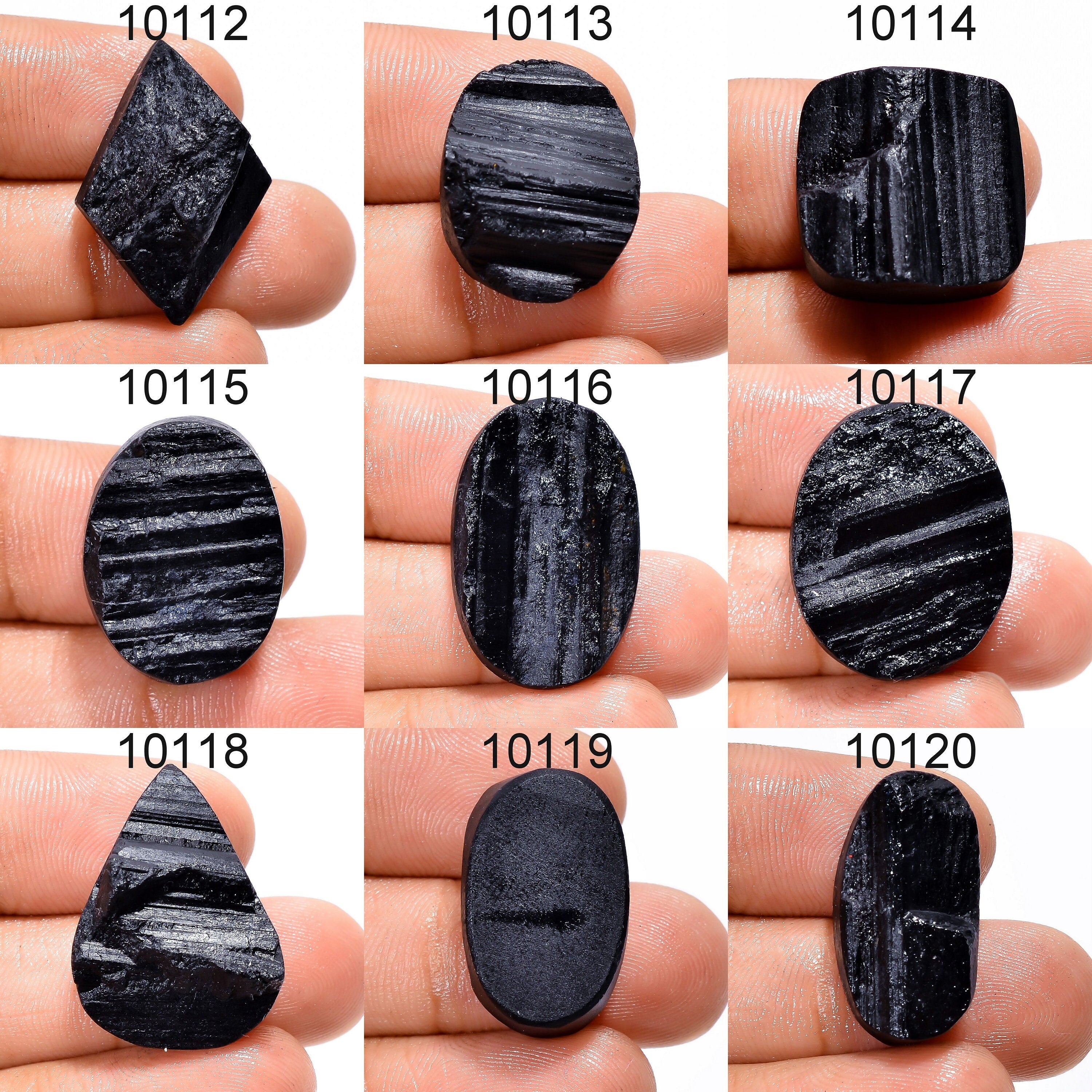 AAA Black Tourmaline Druzy Cabochon: Loose Healing Gemstone - image 2