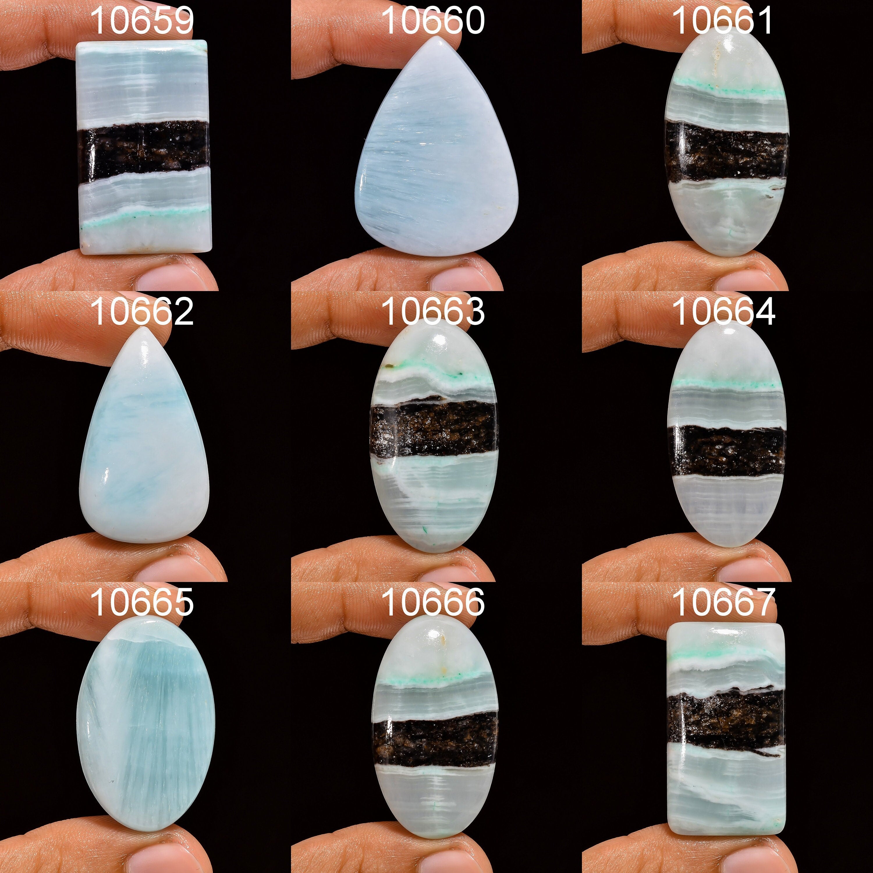 AAA Blue Aragonite Cabochon, Loose Gemstone, Jewelry Making - image 2