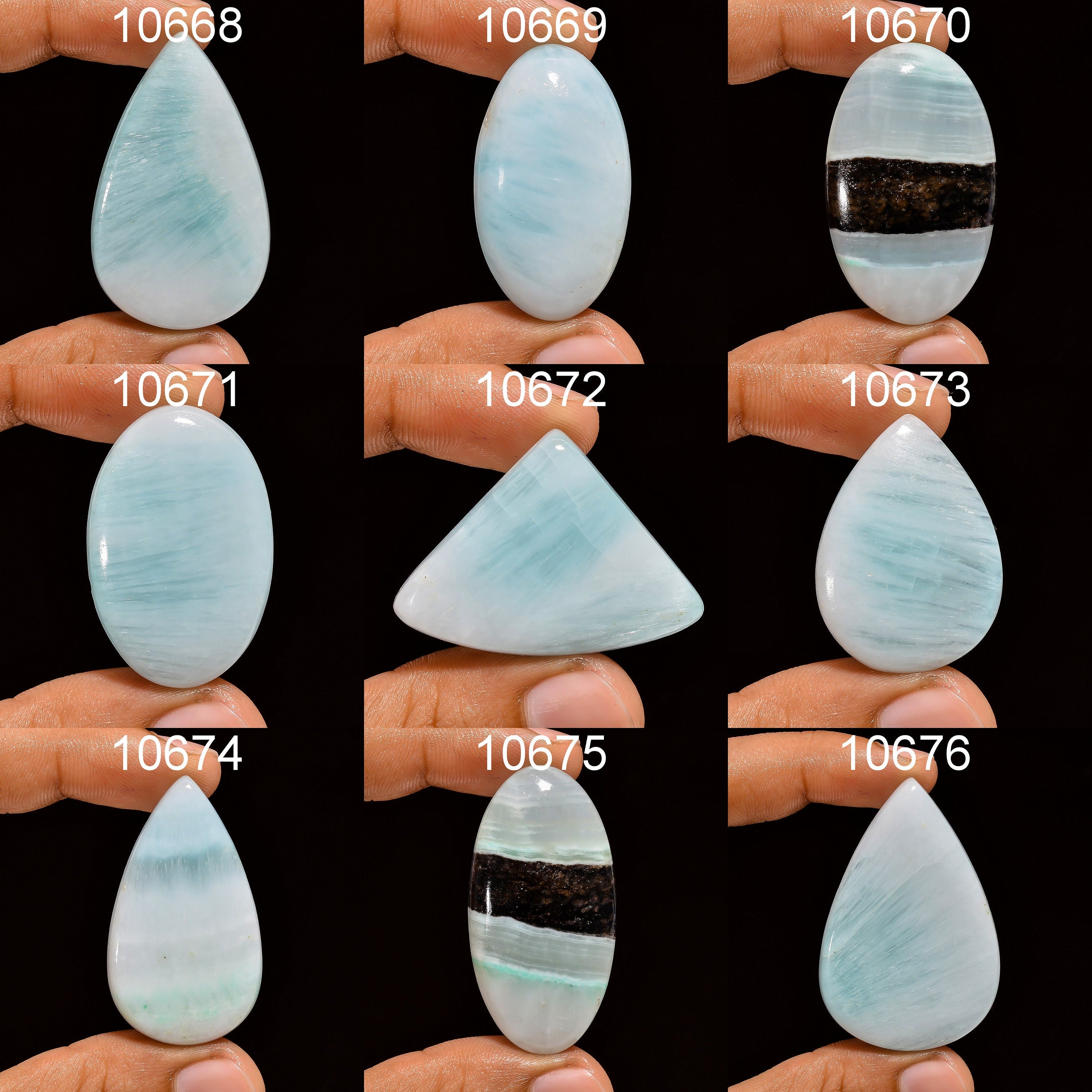AAA Blue Aragonite Cabochon, Loose Gemstone, Jewelry Making - image 3