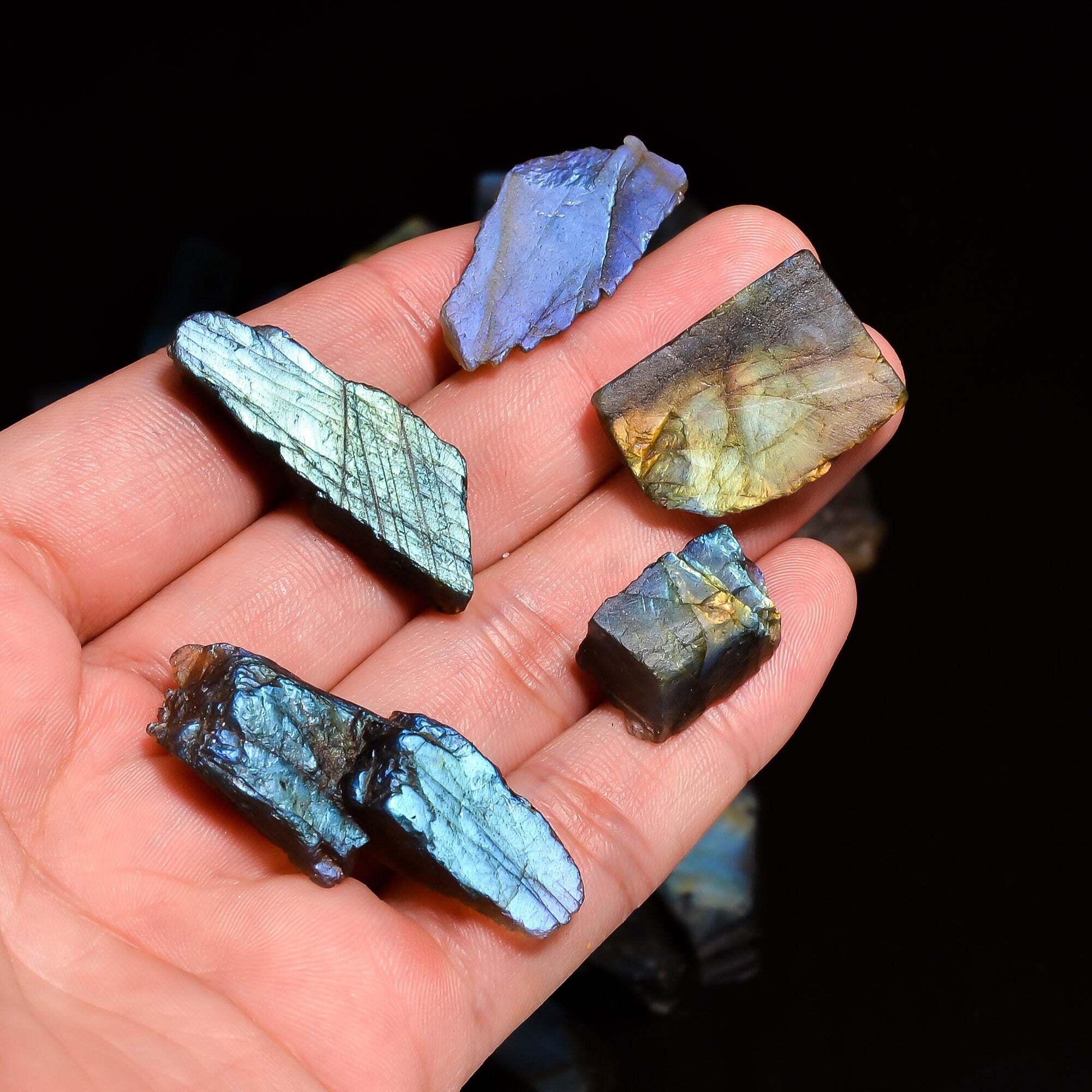 Blue Labradorite Raw Gemstone, Wholesale Spectrolite Labradorite Crystal Lot, Blue Fire Flashy Labradorite Rough, Jewelr - image 4