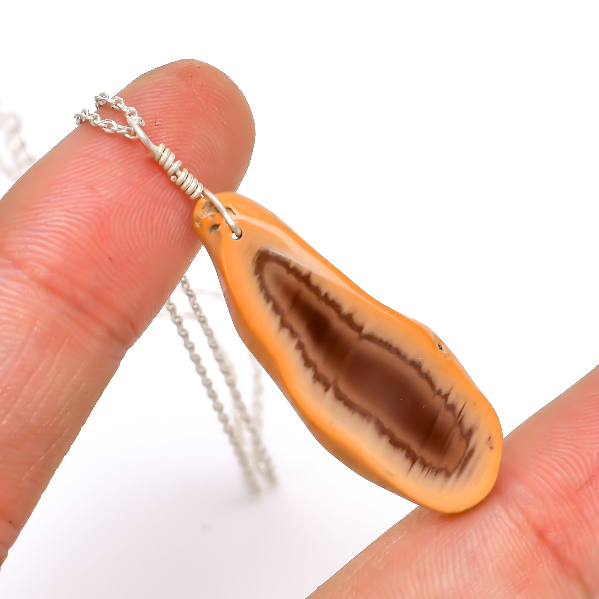Imperial Jasper Slice Pendant Necklace