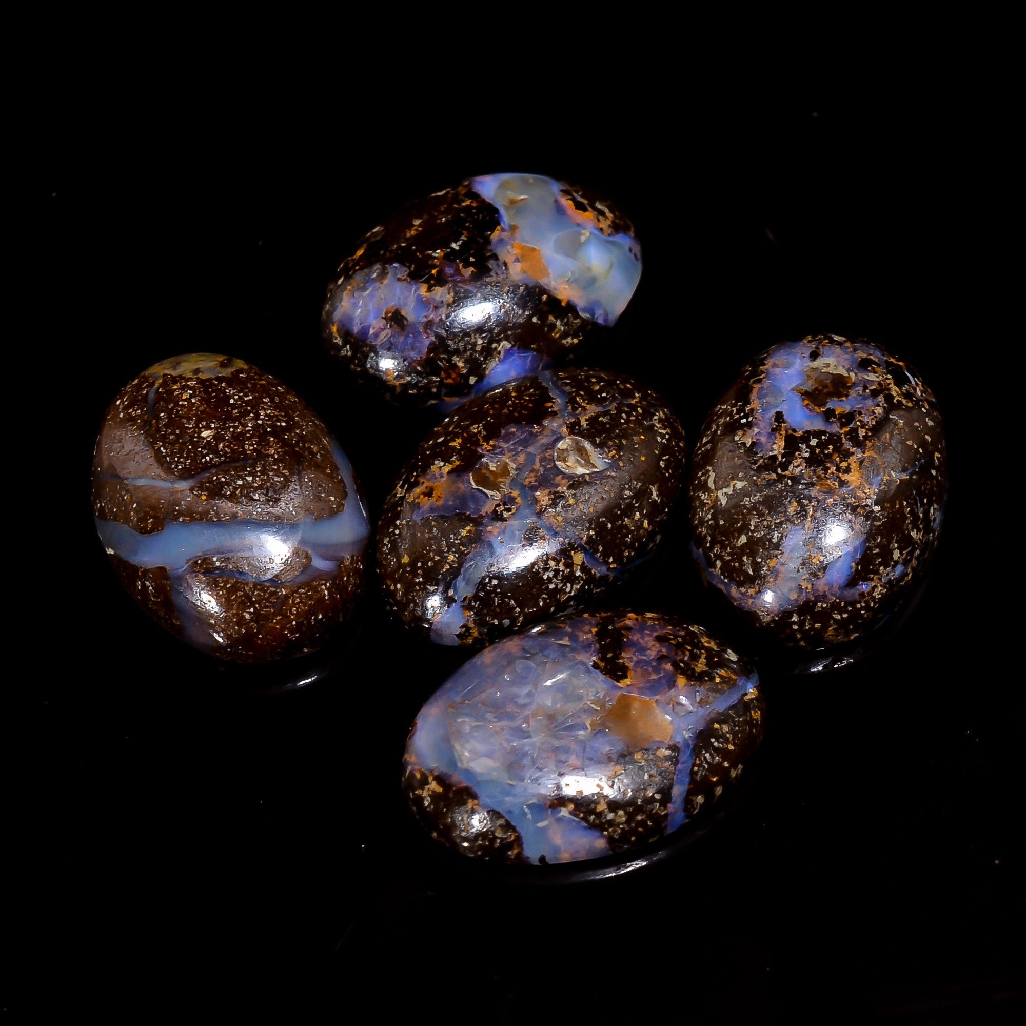 Boulder Opal Gemstone Calibrated Size 14x10mm Natural Boulder Opal Cabochon Gemstone 5 Pcs, Loose Gemstone For Jewelry P - image 2