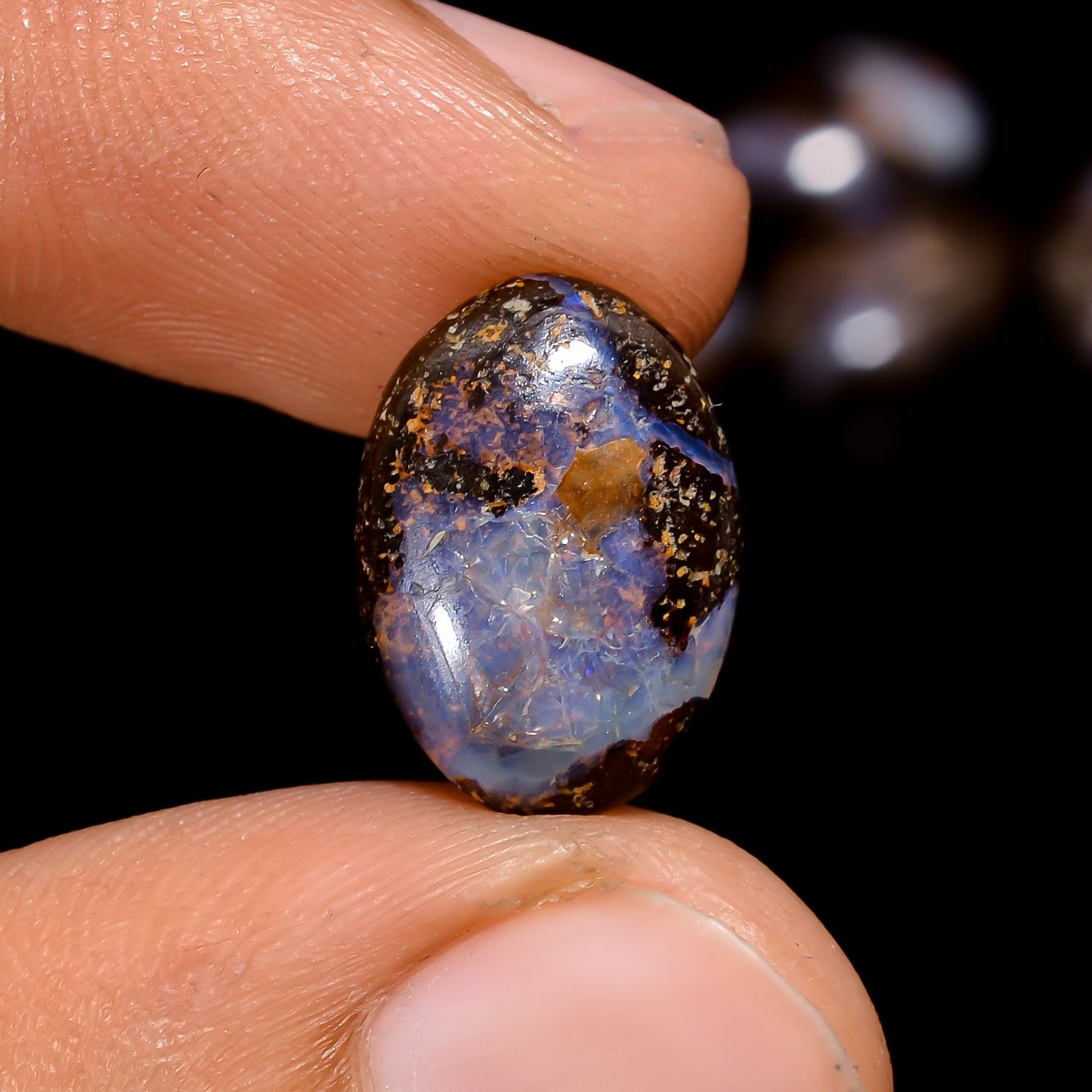 Boulder Opal Gemstone Calibrated Size 14x10mm Natural Boulder Opal Cabochon Gemstone 5 Pcs, Loose Gemstone For Jewelry P - image 3