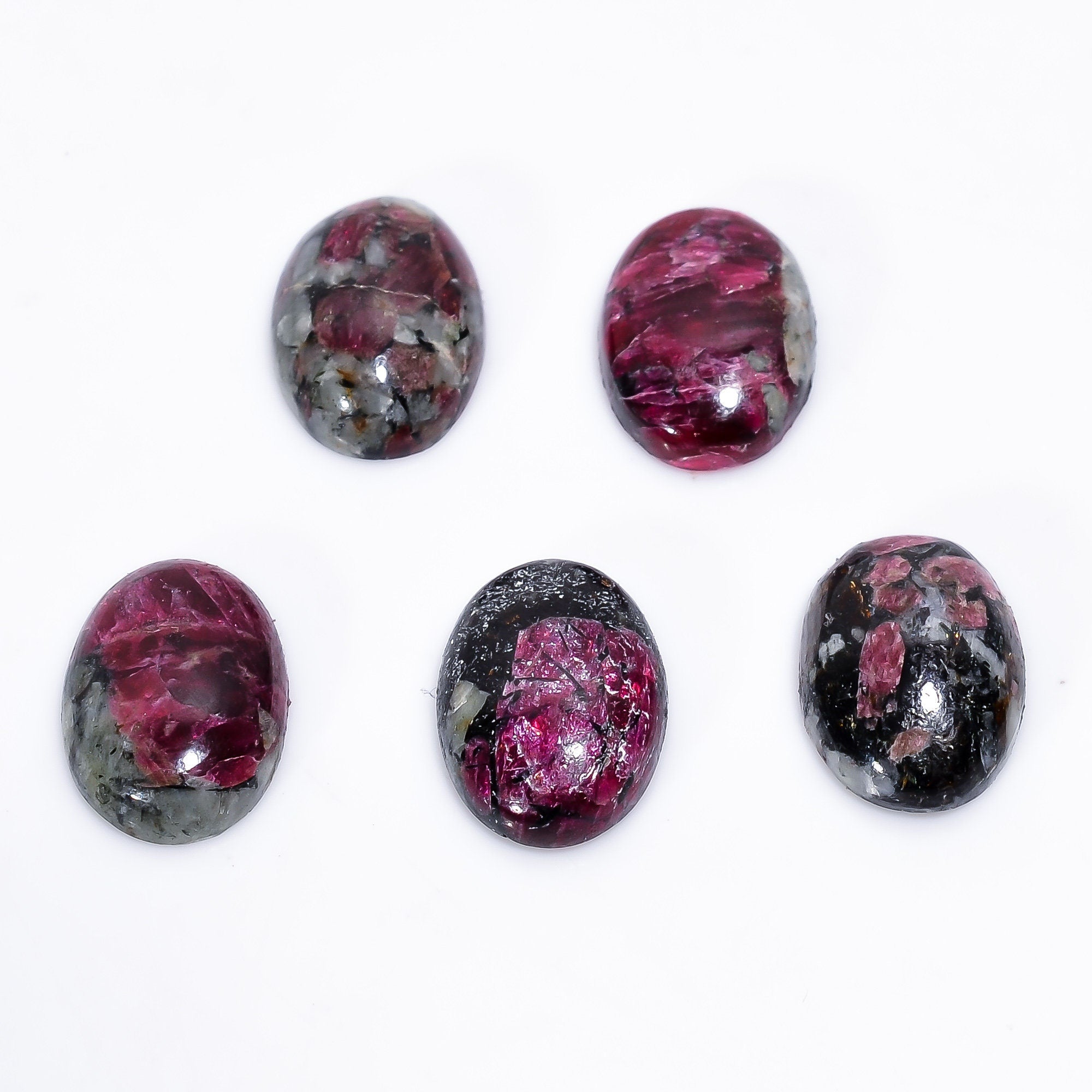 5 Pcs Natural Eudialyte Gemstone Cabochon, 14x10 mm Oval Shape. - image 4