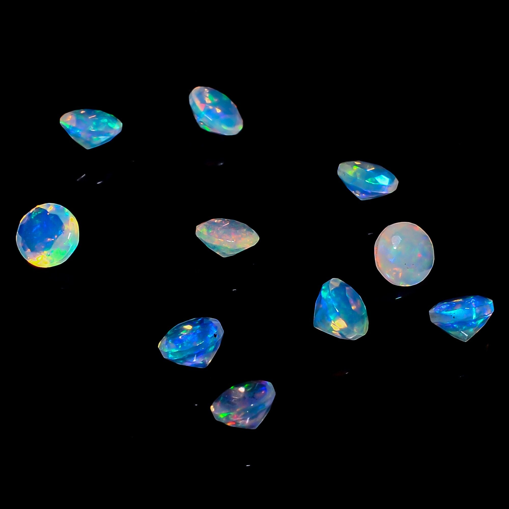 4mm Natural Ethiopian Opal Gemstone – Round Brilliant Cut, Fire Play Crystal - image 2