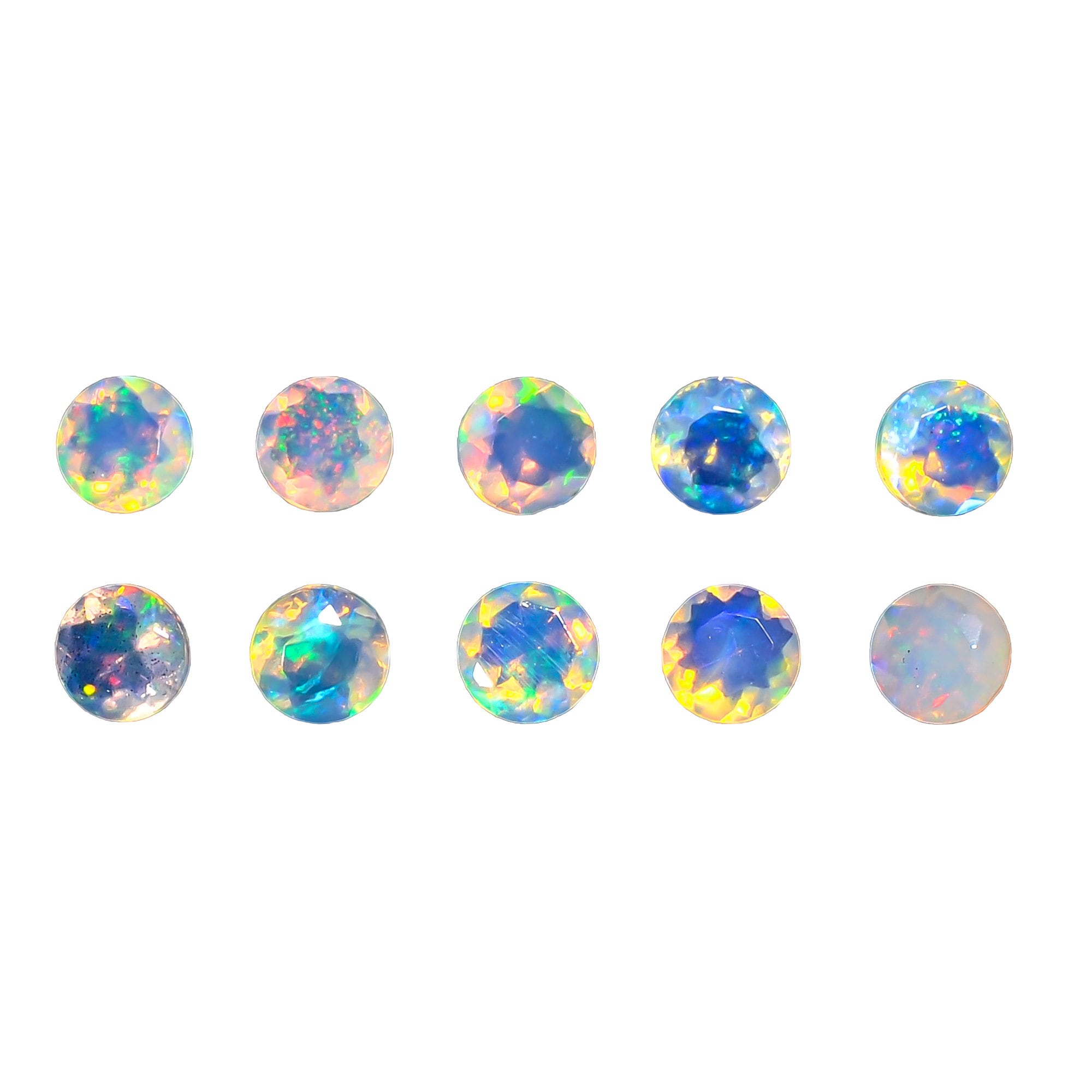 4mm Natural Ethiopian Opal Gemstone – Round Brilliant Cut, Fire Play Crystal - image 3