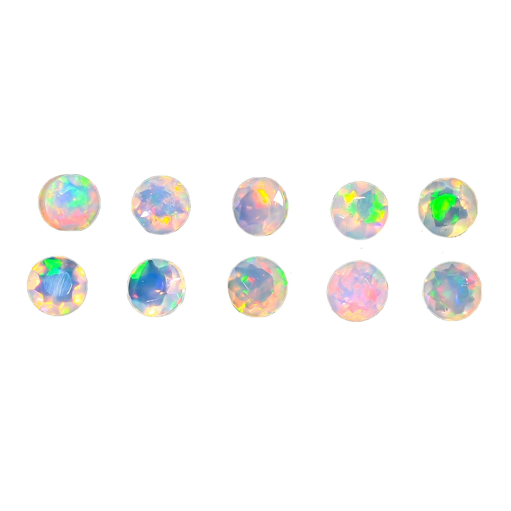 3 MM Natural Ethiopian Opal Round Shape Gemstone- Brilliant Cut- Fire Play Opal Crystal-DIY Jewelry Making Supply- Calib - image 2