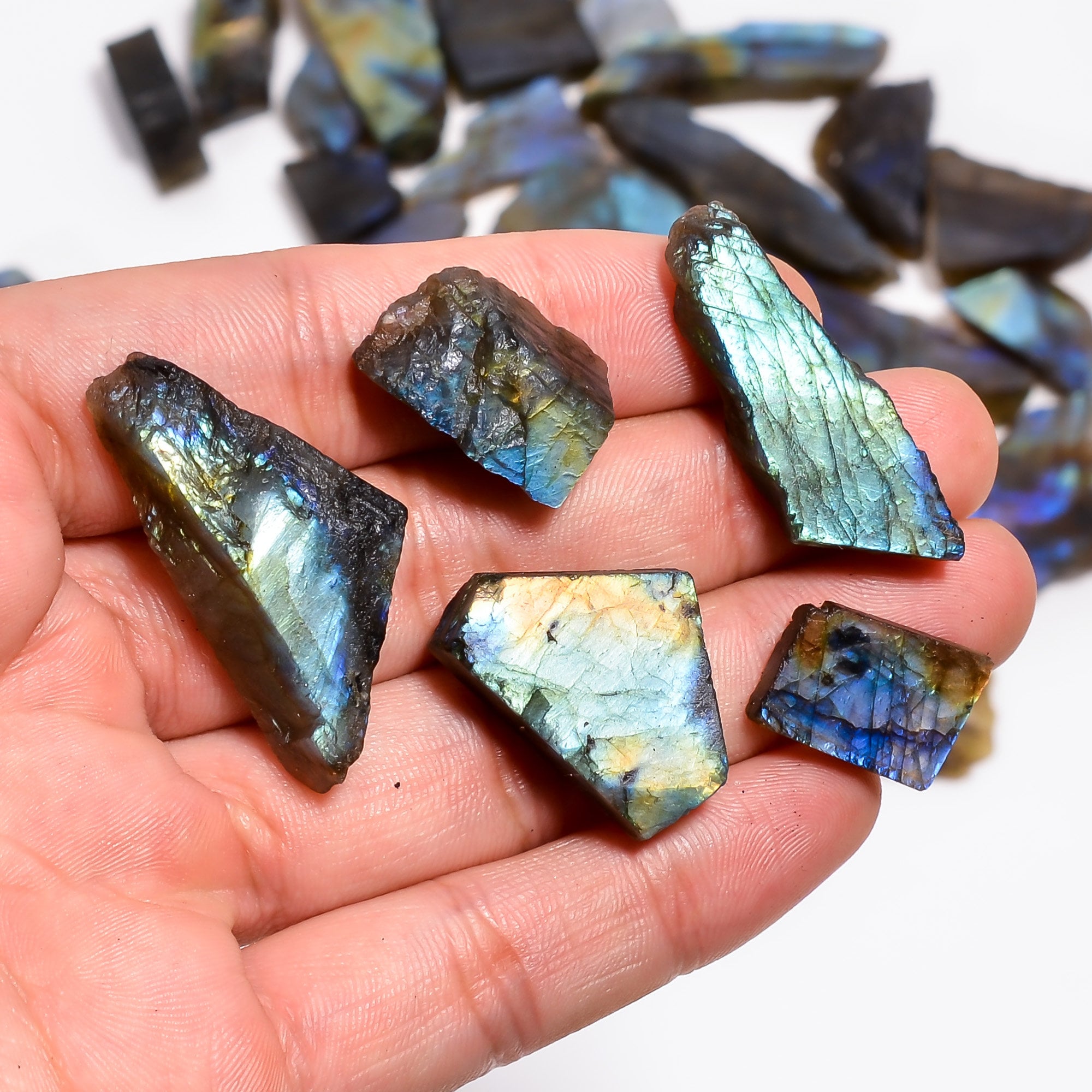 Blue Labradorite Raw Gemstone, Wholesale Spectrolite Labradorite Crystal Lot, Blue Fire Flashy Labradorite Rough, Jewelr - image 2