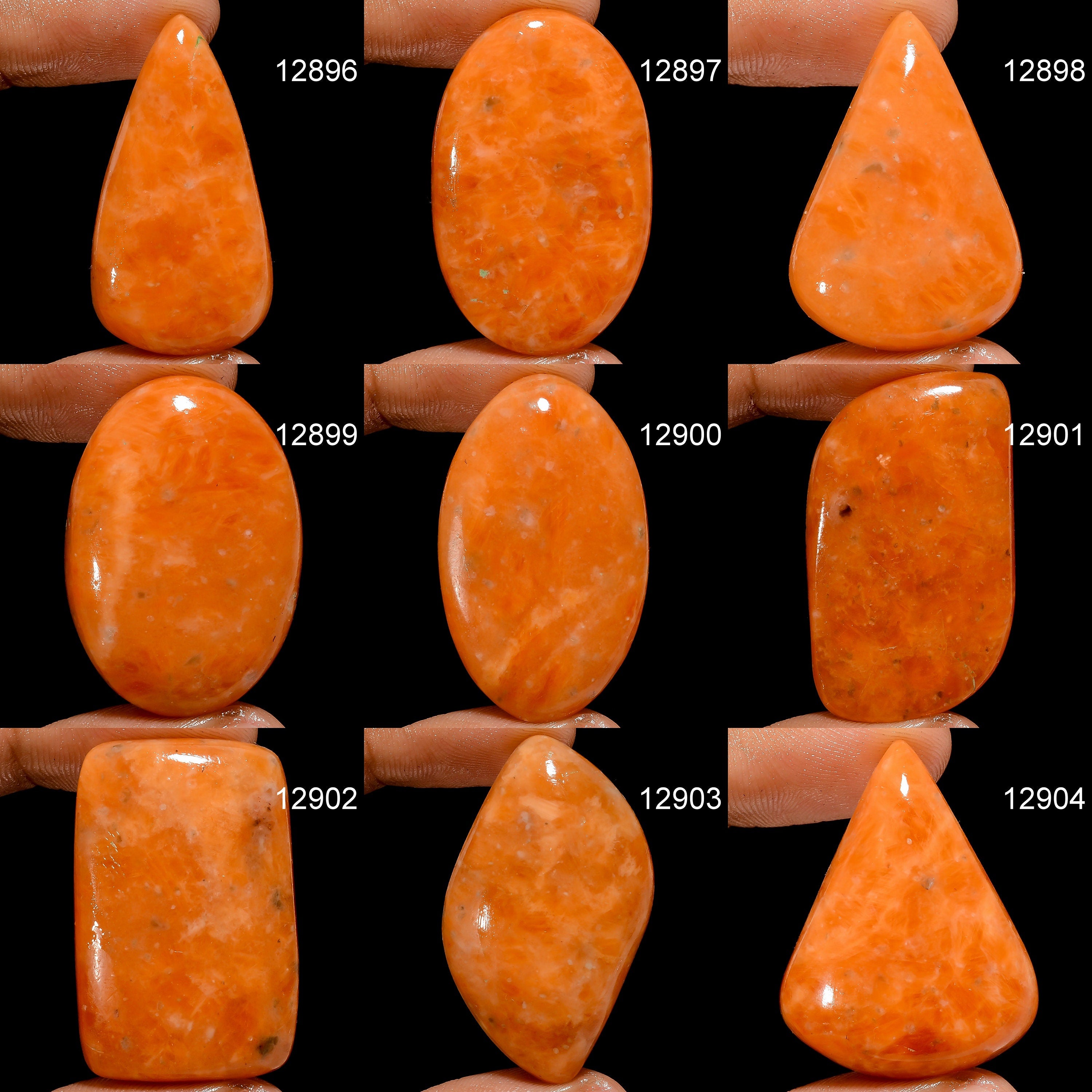 AAA Orange Calcite Cabochon, Loose Gemstone For Jewelry Making - image 4