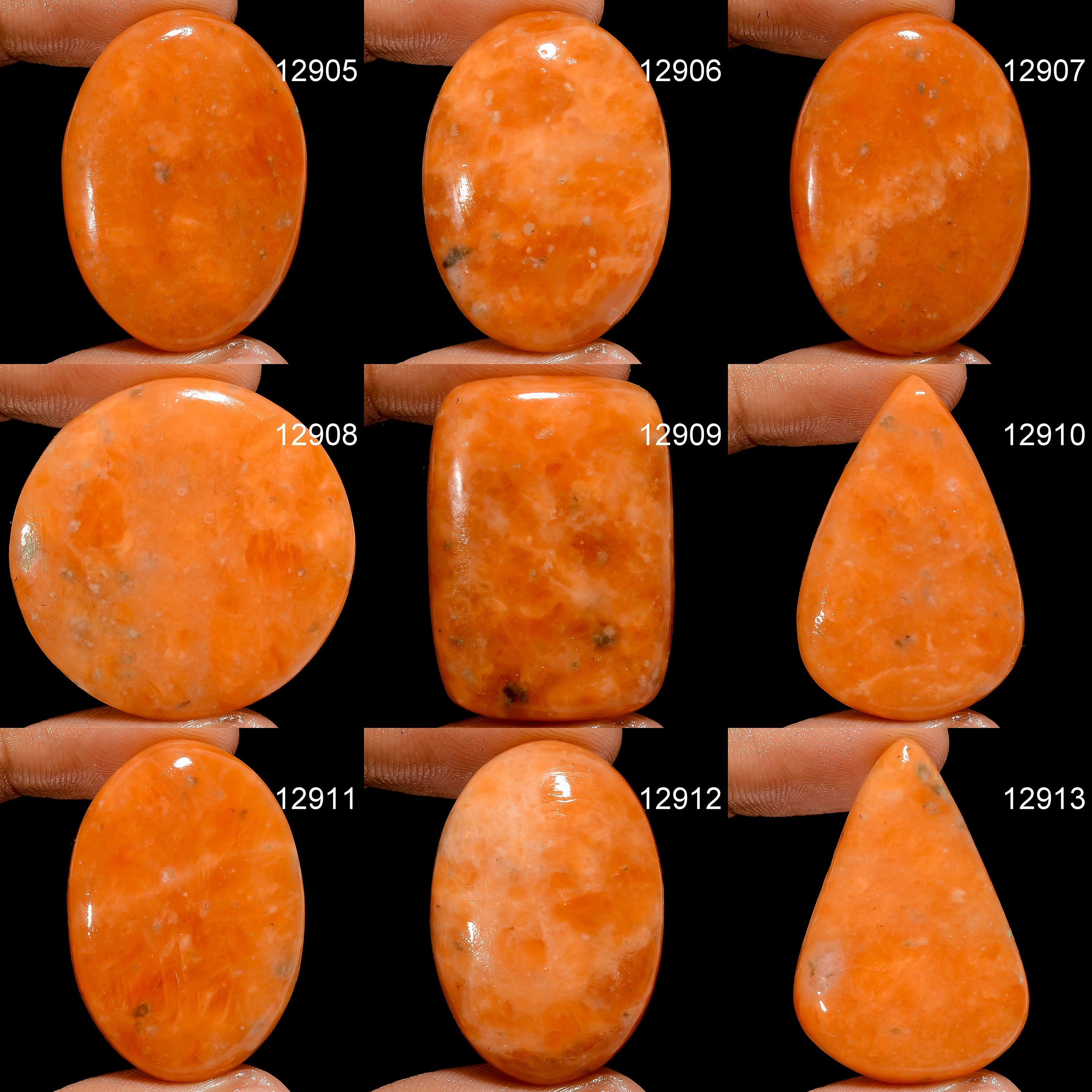 AAA Orange Calcite Cabochon, Loose Gemstone For Jewelry Making - image 5