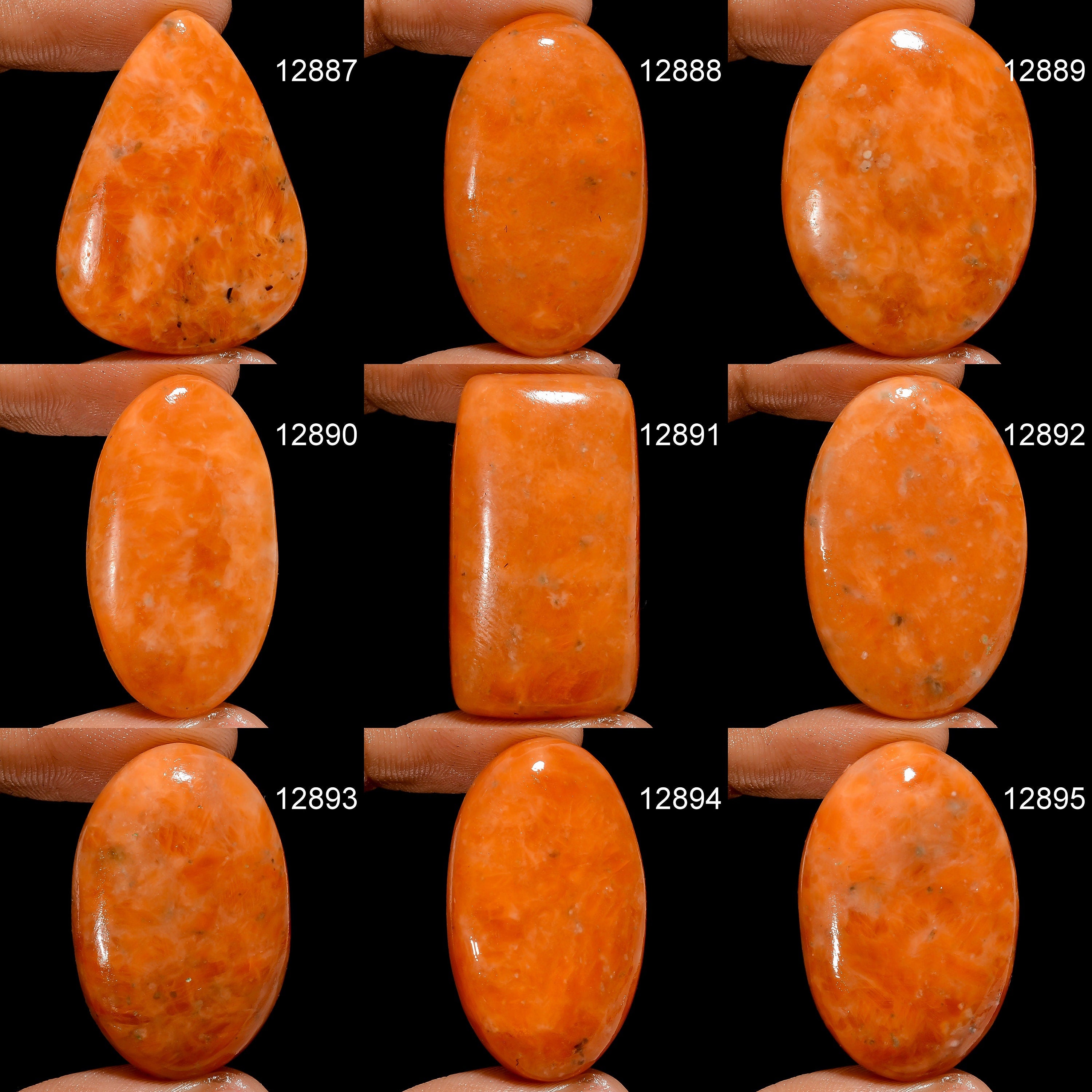 AAA Orange Calcite Cabochon, Loose Gemstone For Jewelry Making - image 3