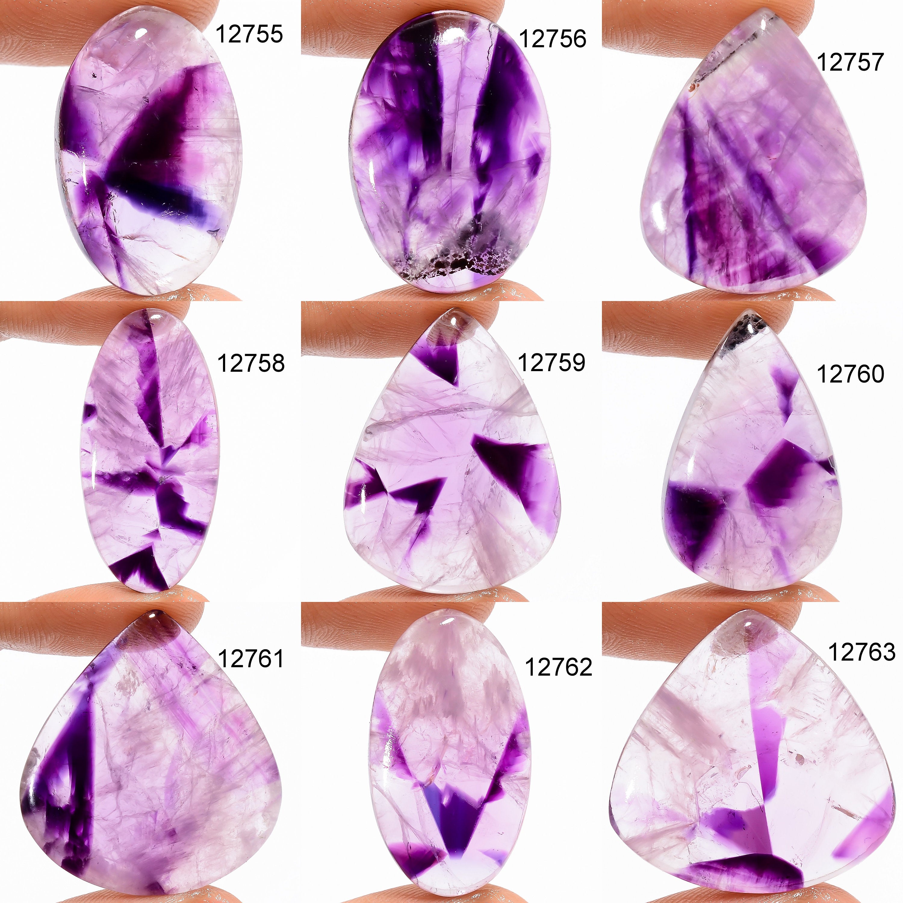 Natural Trapiche Amethyst Gemstone Cabochon, Star Chevron Amethyst. - image 5