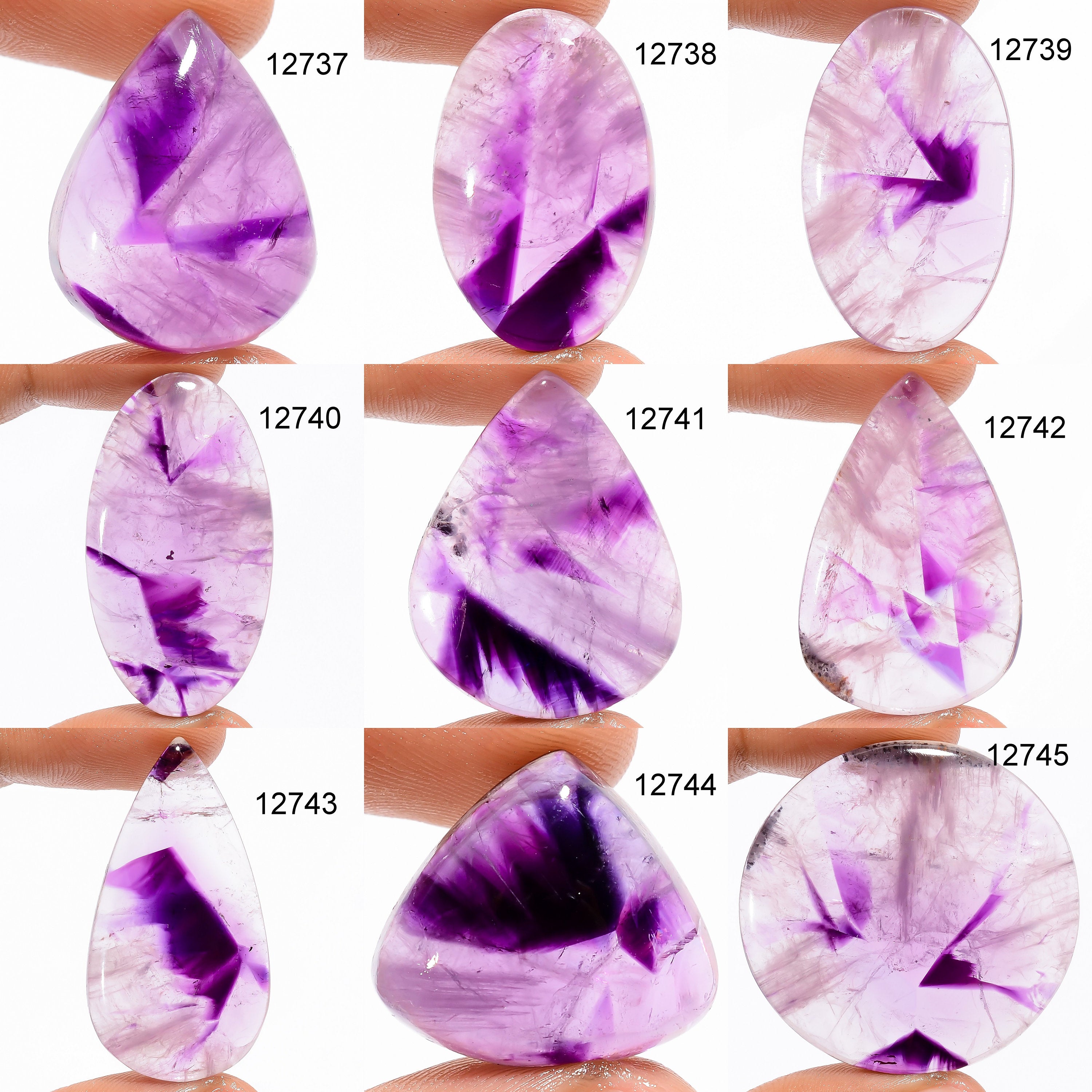 Natural Trapiche Amethyst Gemstone Cabochon, Star Chevron Amethyst. - image 3