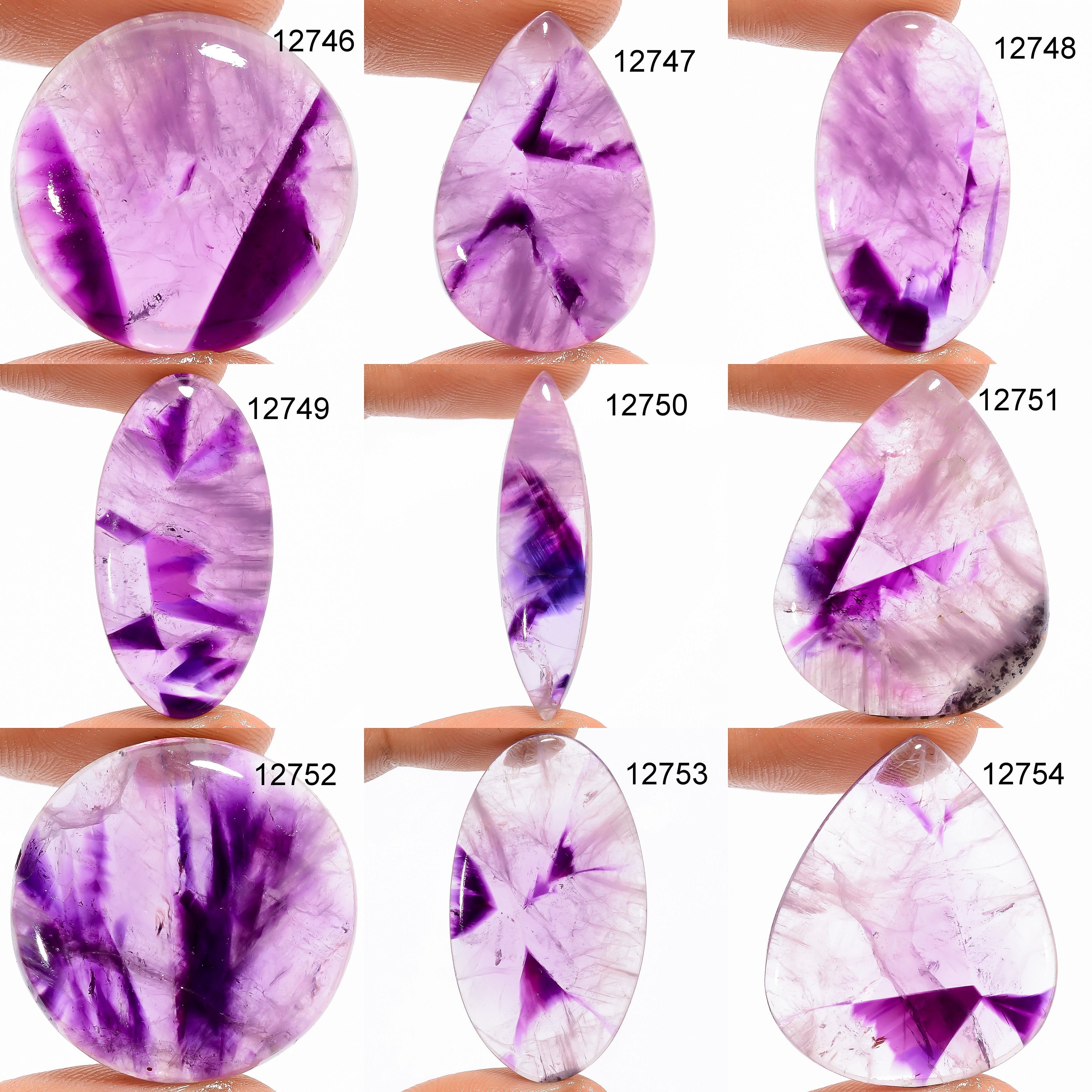 Natural Trapiche Amethyst Gemstone Cabochon, Star Chevron Amethyst. - image 4