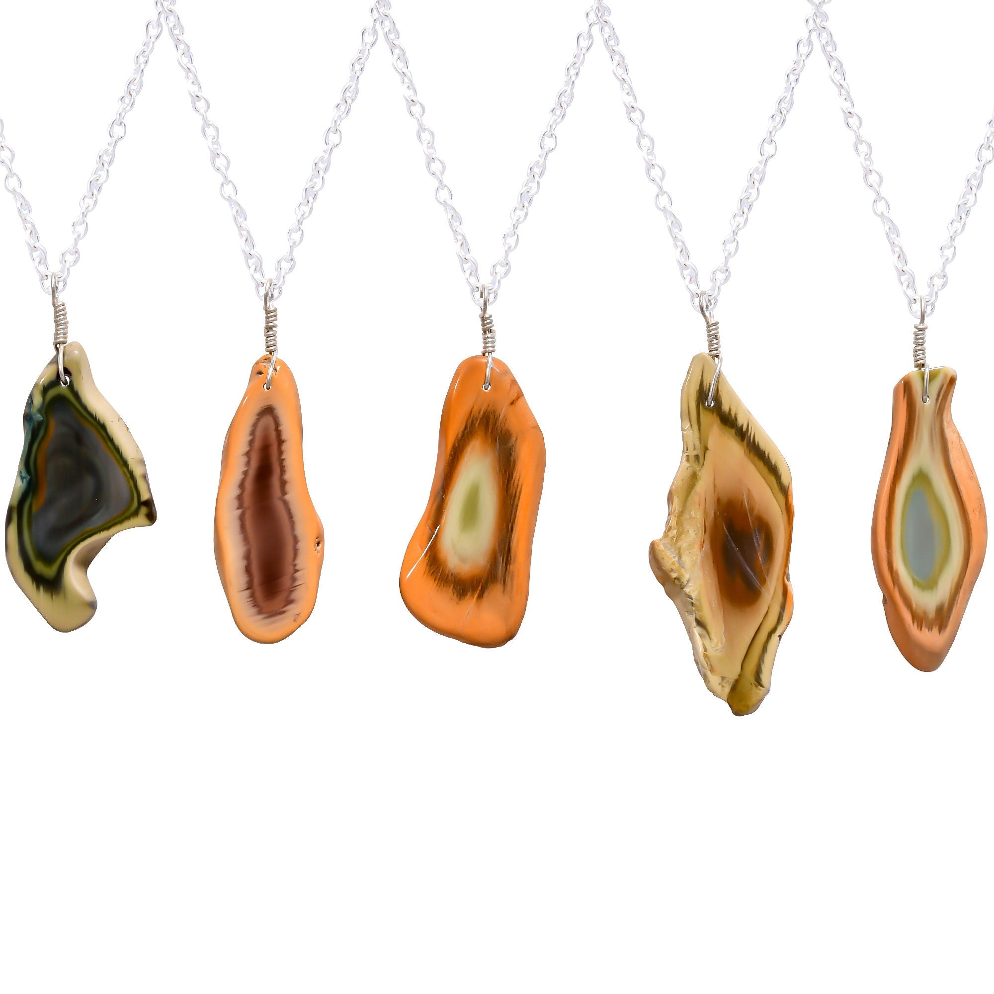 Imperial Jasper Slice Pendant 
(Approx 20 mm to 35 mm)

