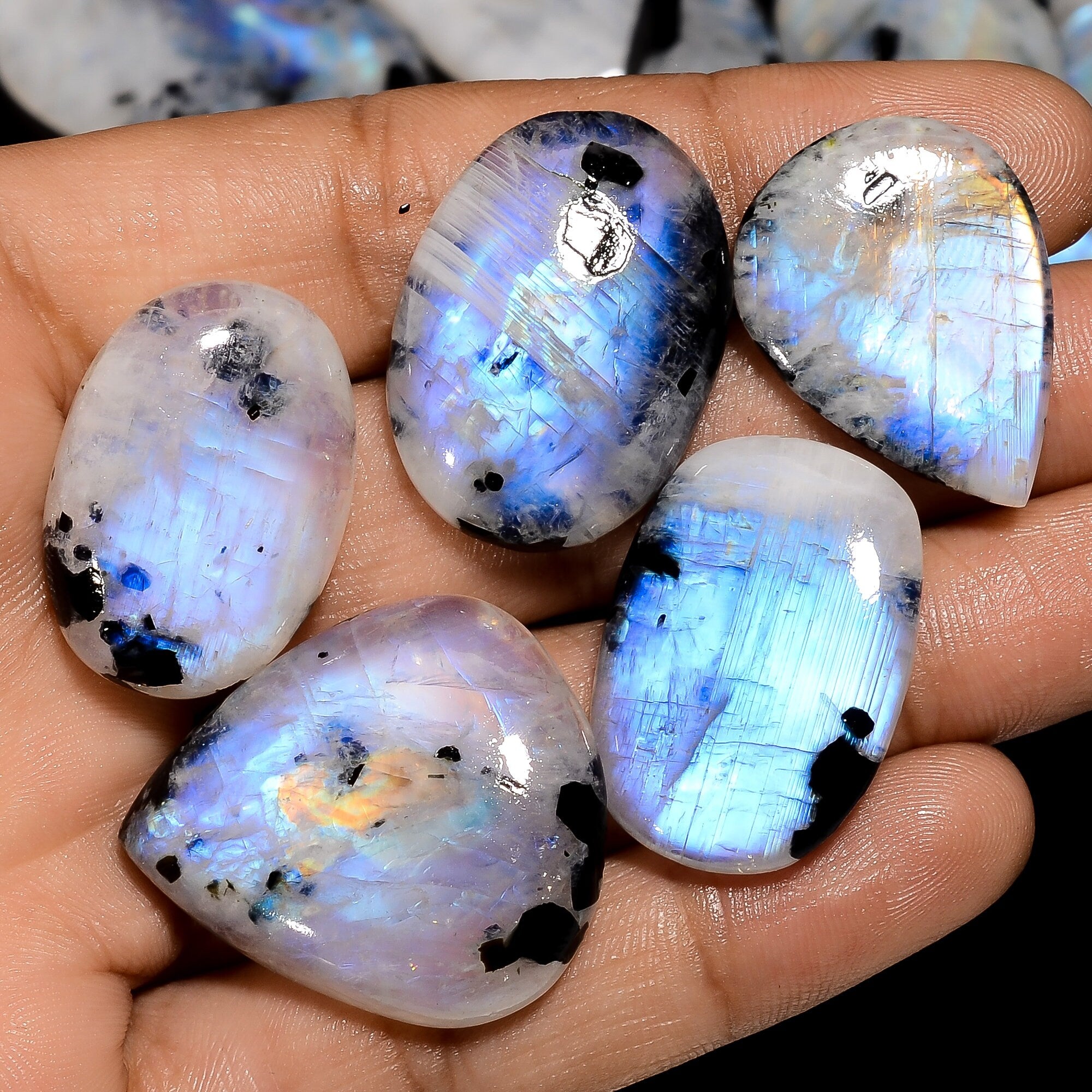 Tourmalated Moonstone Gemstone Lot, AAA Quality Crystal Supply
