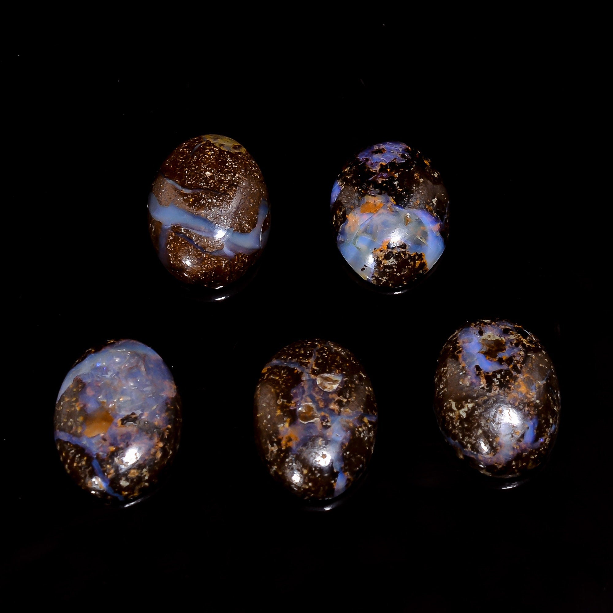 Boulder Opal Gemstone Calibrated Size 14x10mm Natural Boulder Opal Cabochon Gemstone 5 Pcs, Loose Gemstone For Jewelry P - image 4