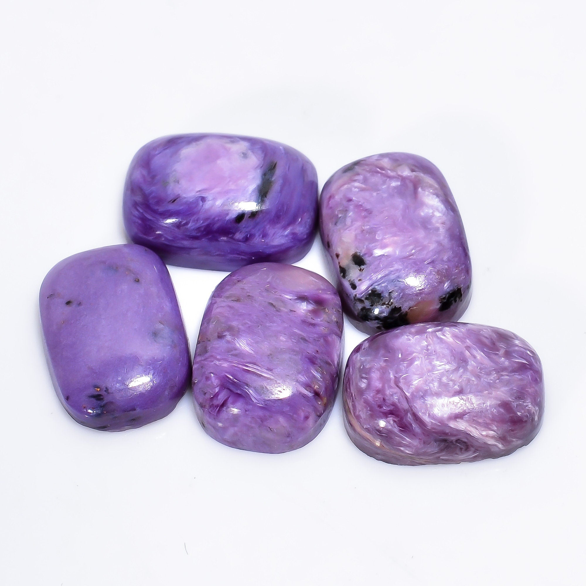 5 Pcs Purple Charoite Gemstone Calibrated Size 14x10 mm, Radiant Shape Natural Purple Charoite Gemstone Cabochon For Rin - image 2
