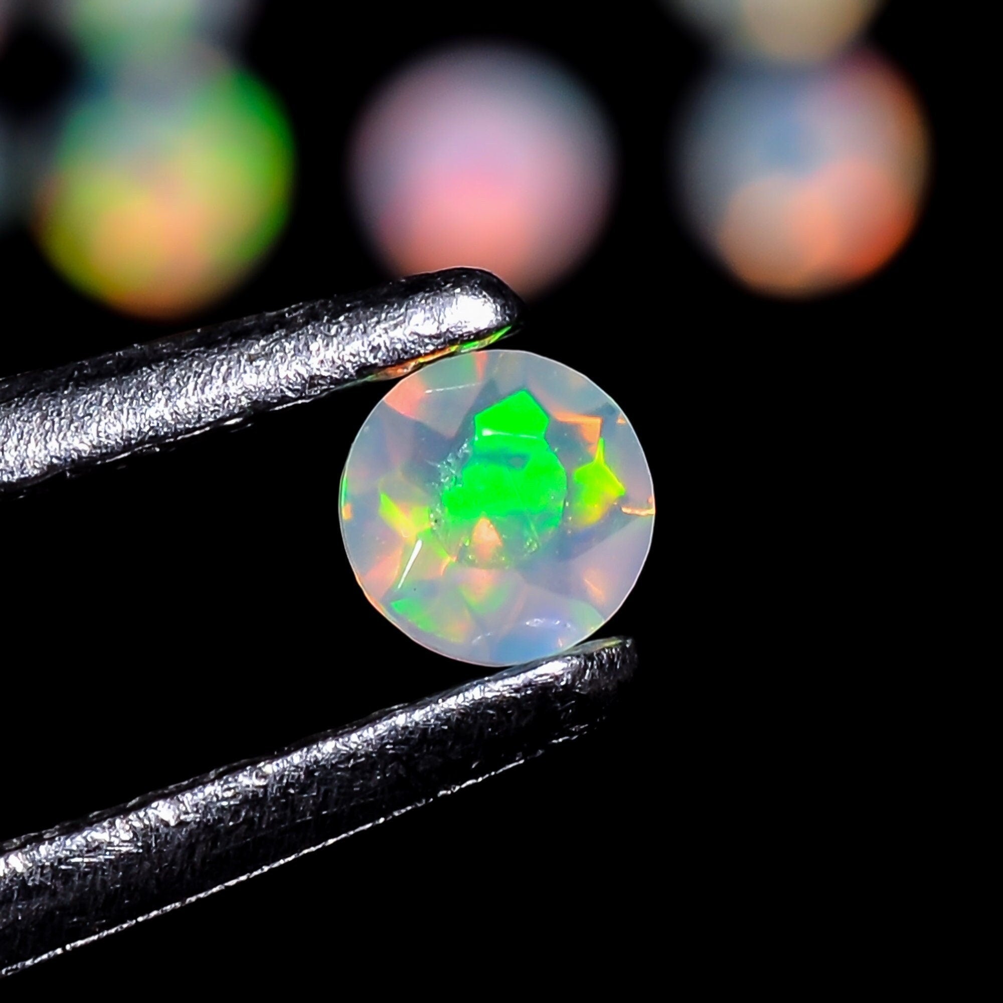 3 MM Natural Ethiopian Opal Round Shape Gemstone- Brilliant Cut- Fire Play Opal Crystal-DIY Jewelry Making Supply- Calib