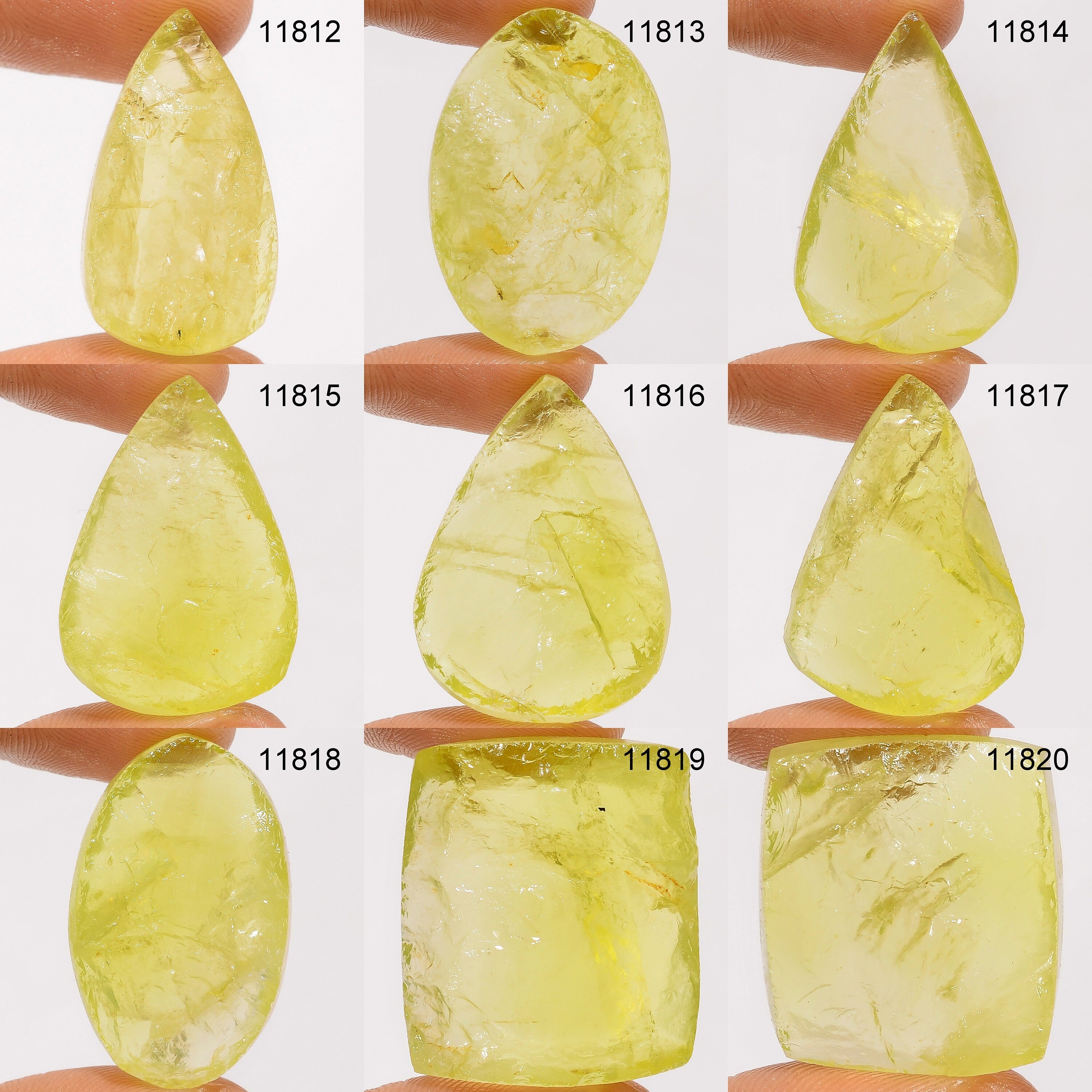 Lemon Quartz Druzy Gemstone, Raw Mix Shape Crystal, DIY Jewelry Making. - image 4