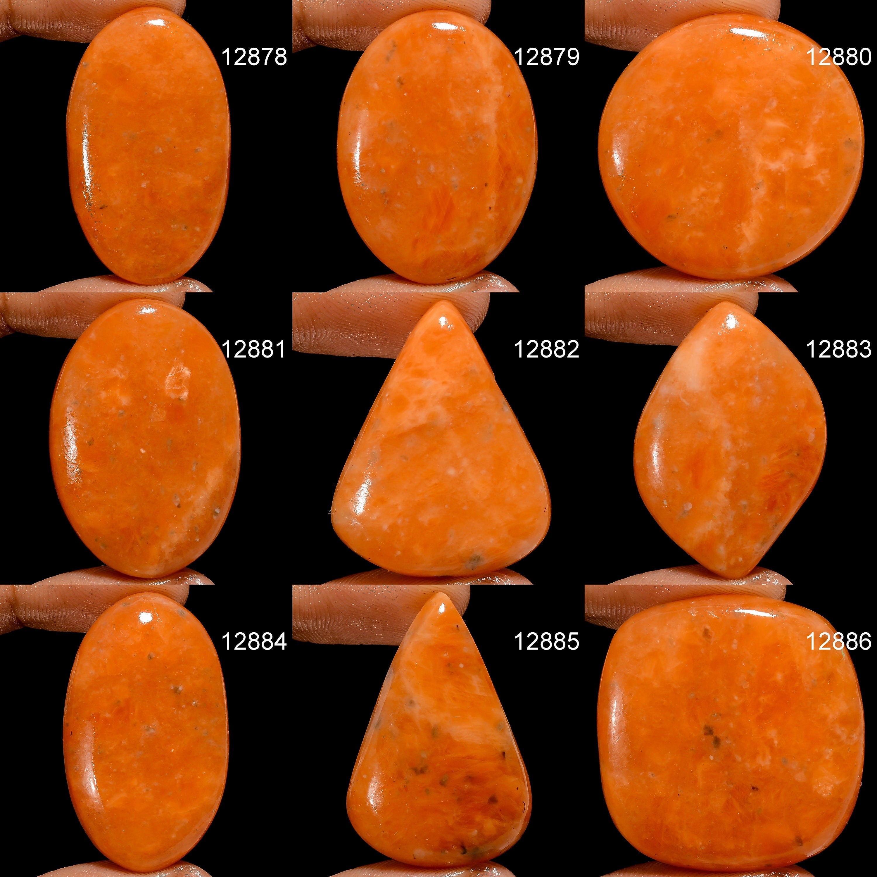 AAA Orange Calcite Cabochon, Loose Gemstone For Jewelry Making - image 2