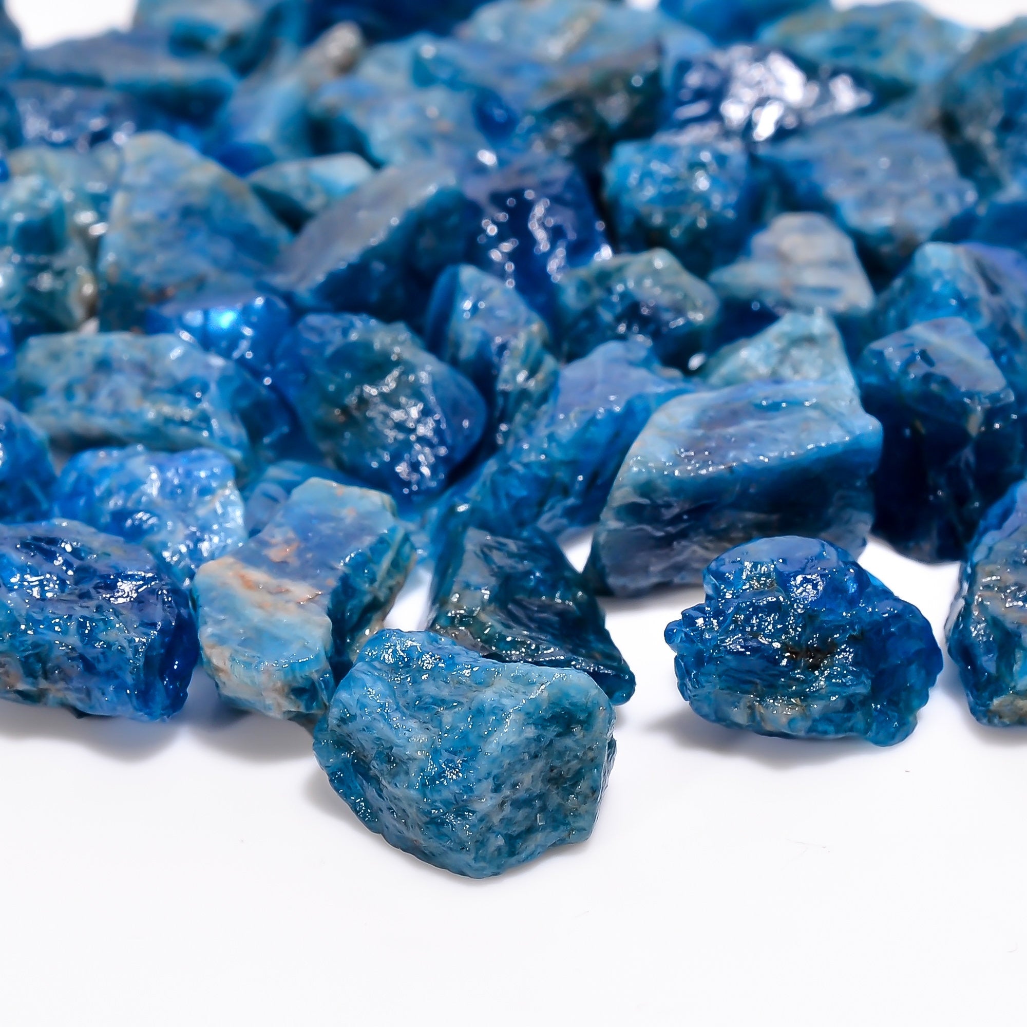 Raw Blue Apatite Crystals: Natural Gemstone Chips, Jewelry Making (10-20mm, AAA Quality - image 4