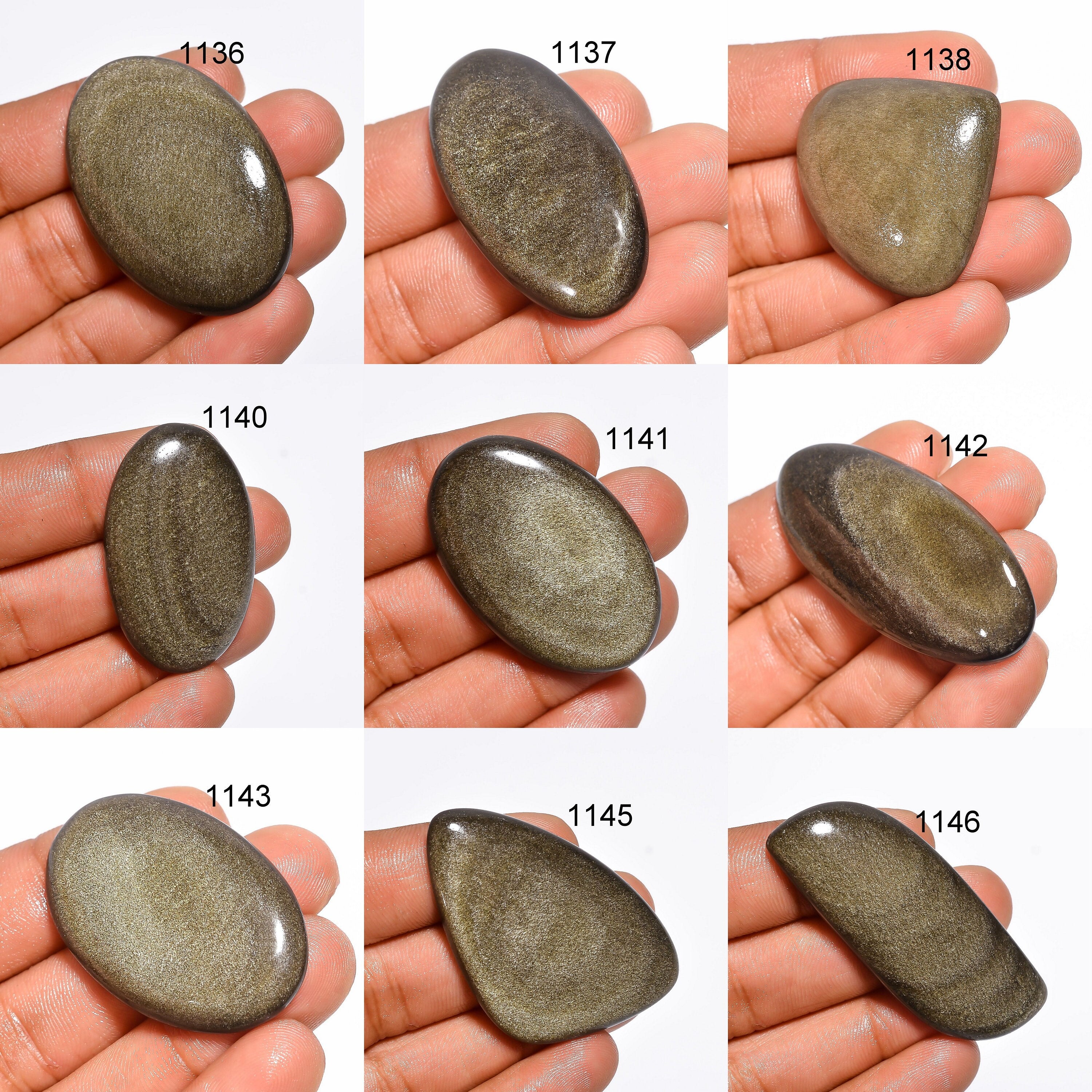 Golden Sheen Obsidian Gemstone, Natural Golden Obsidian Cabochon, Loose Healing Gemstone Crystal For Jewelry Making Supp - image 3