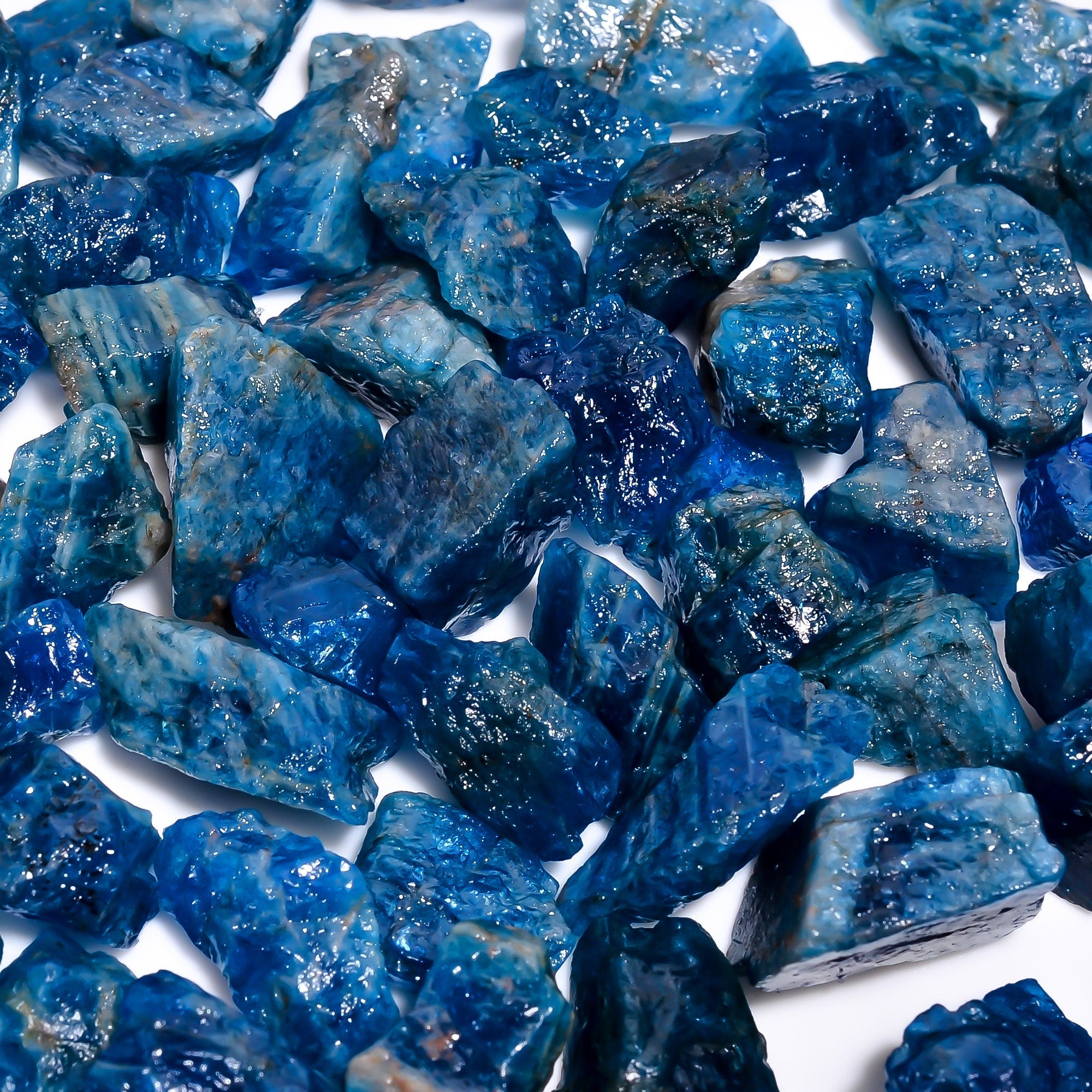 Raw Blue Apatite Crystals: Natural Gemstone Chips, Jewelry Making (10-20mm, AAA Quality - image 2