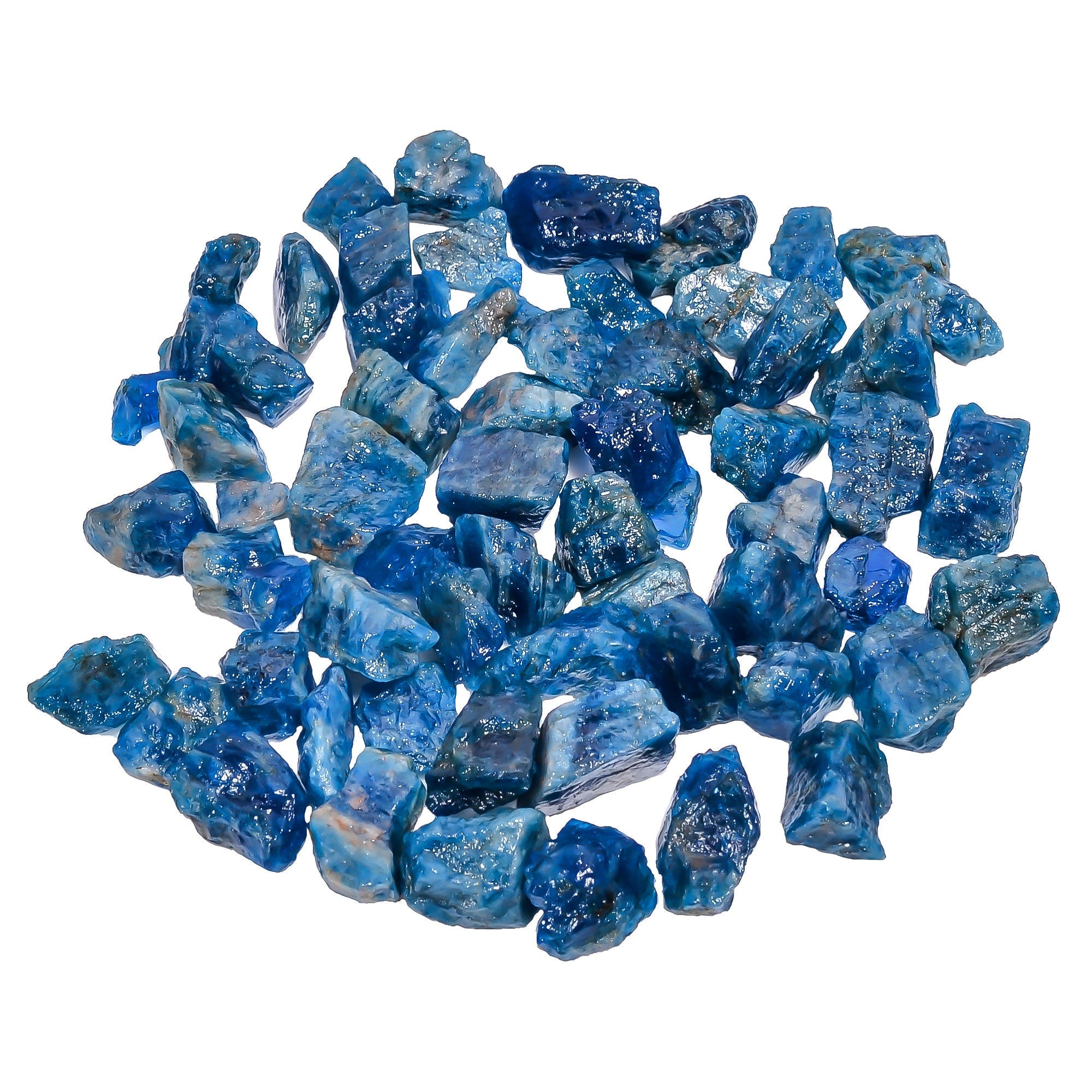 Raw Blue Apatite Crystals: Natural Gemstone Chips, Jewelry Making (10-20mm, AAA Quality - image 3