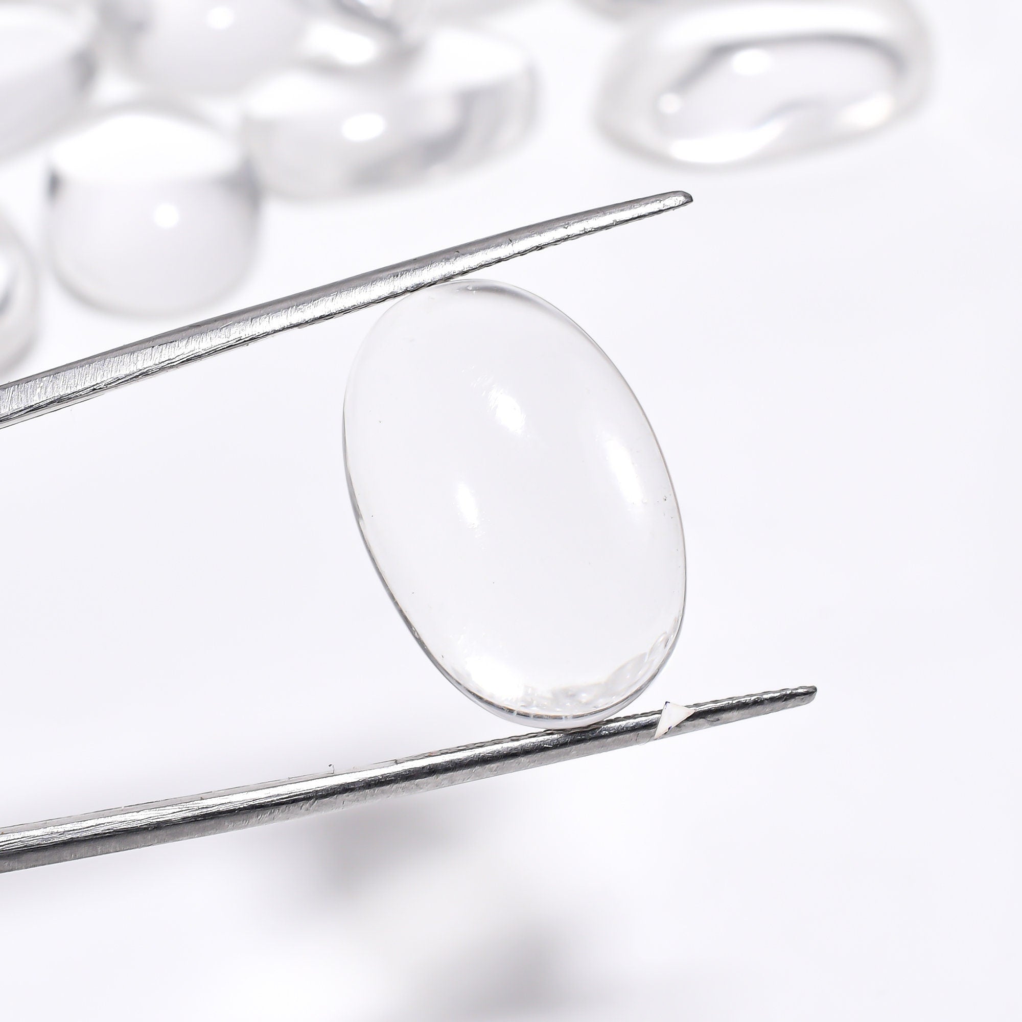 Oval Clear Quartz Gemstone Cabochons, Calibrated Size, 25 Pcs Lot - image 6