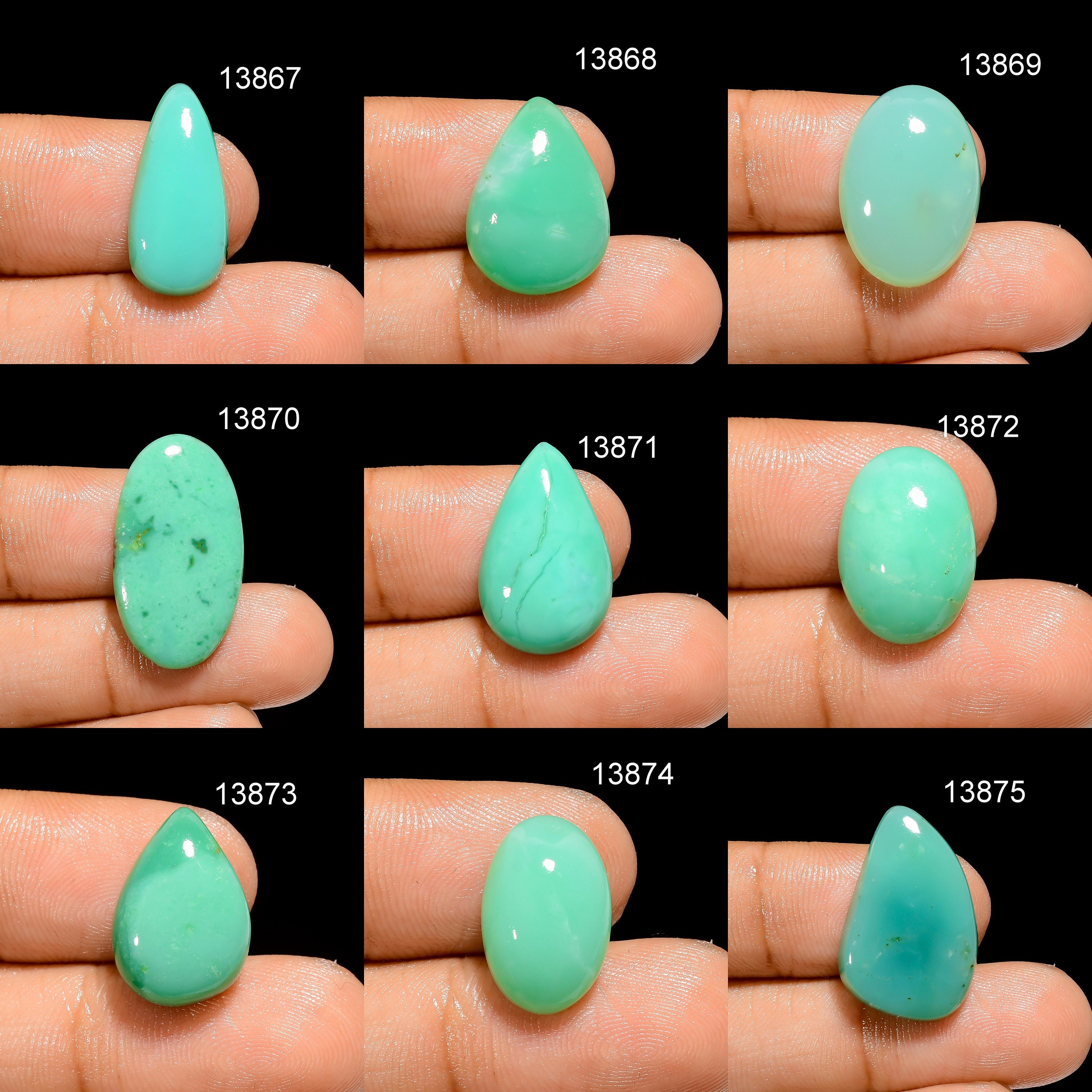 Natural Green Chrysoprase Cabochon, Oval Loose Stone - image 2