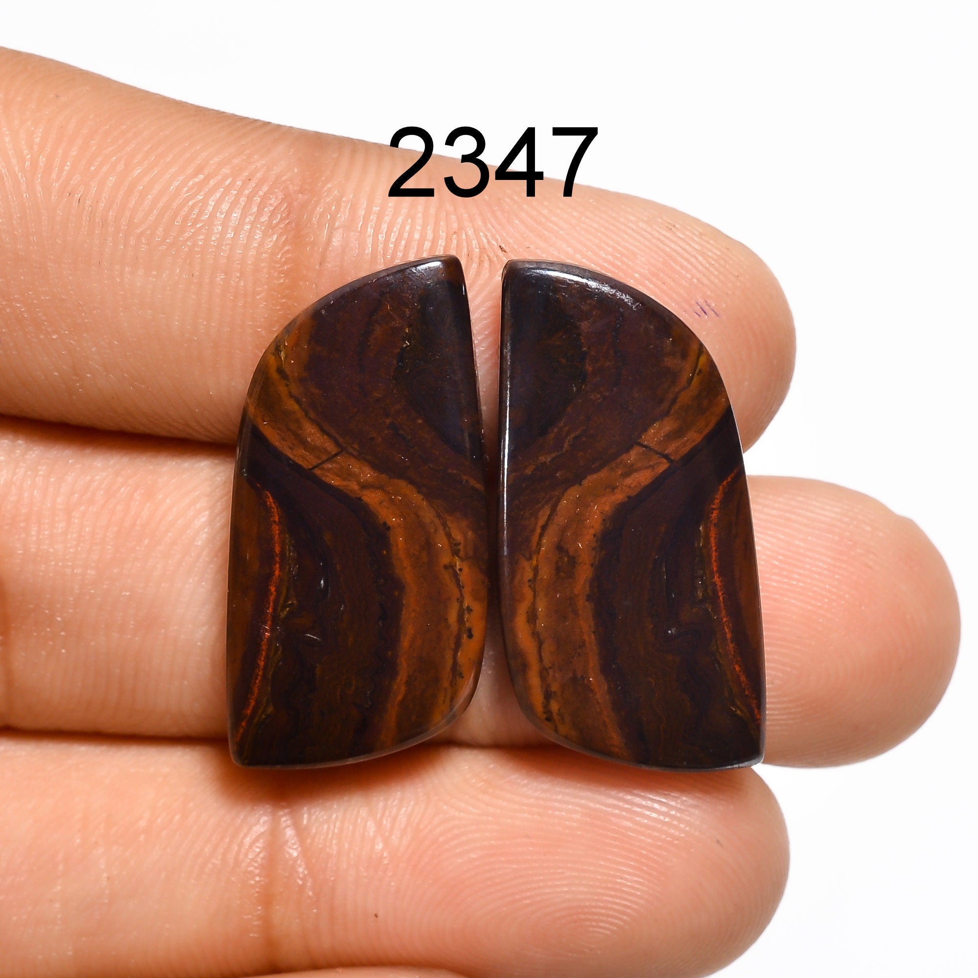 Iron Tiger Eye Gemstone Pair, Fancy Iron Tiger Eye Pair, Loose Tiger Eye Pair Gemstone Matched Earring Pair For Jewelry 