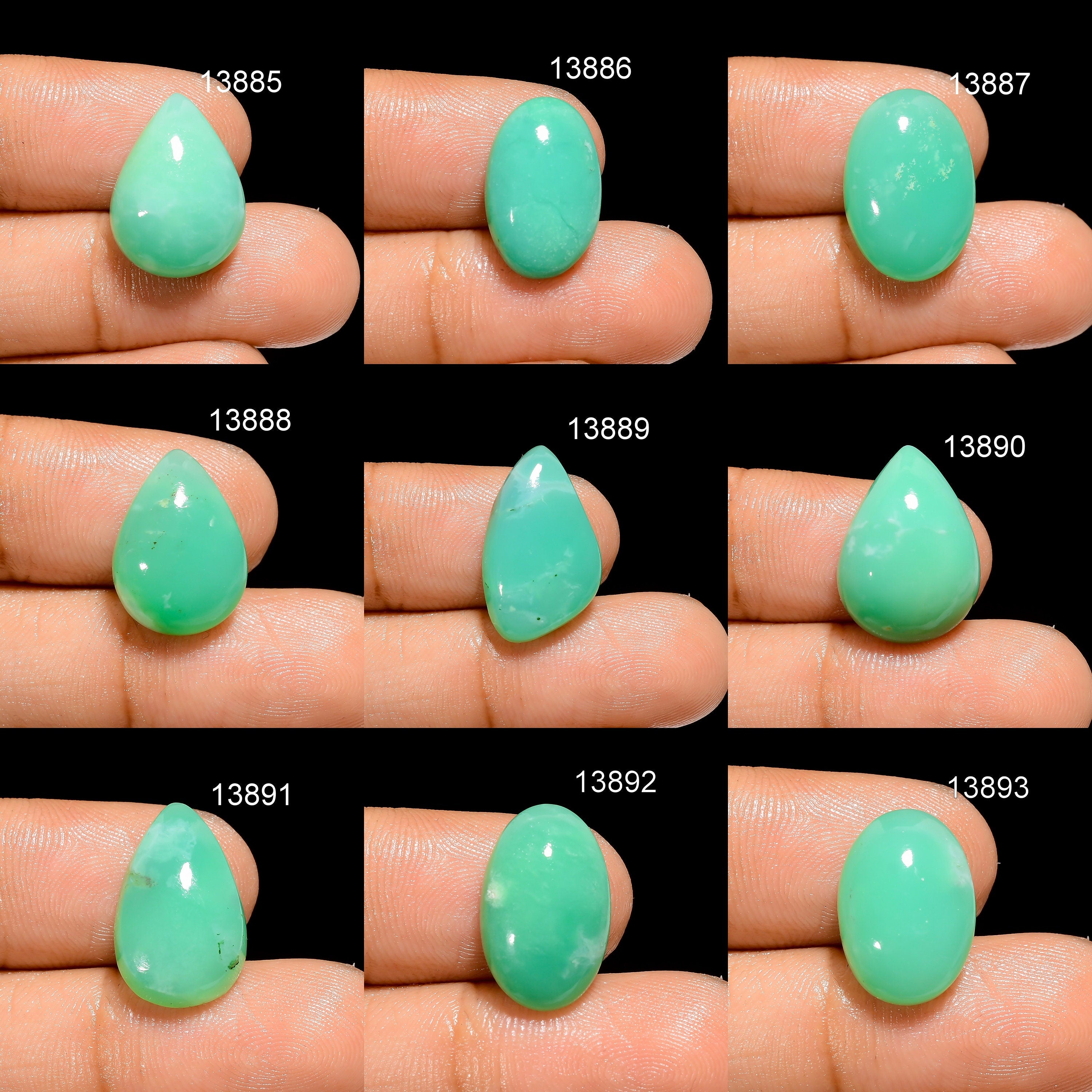 Natural Green Chrysoprase Cabochon, Oval Loose Stone - image 4