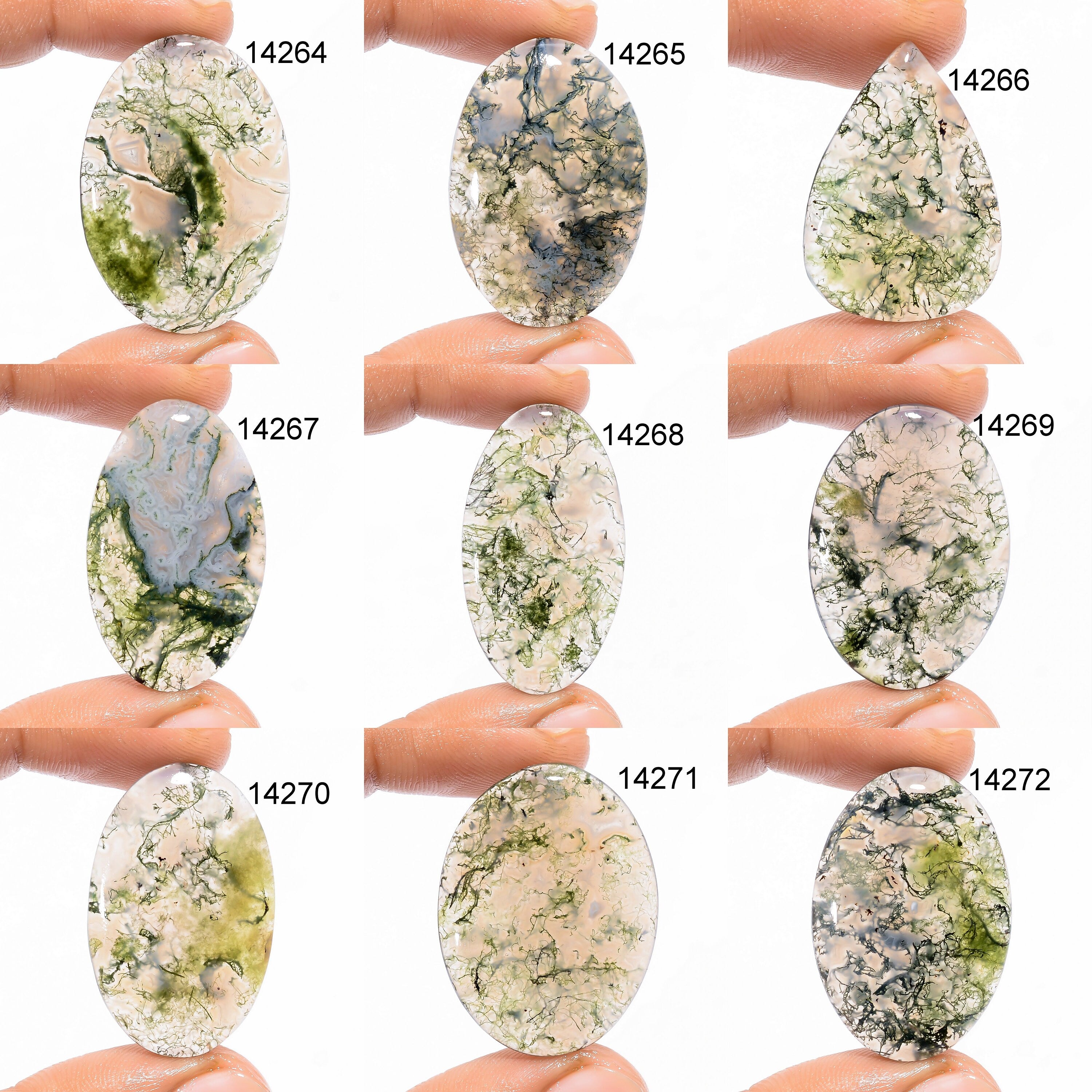 Natural Moss Agate Cabochon, Designer Crystal for Jewelry Making - image 3