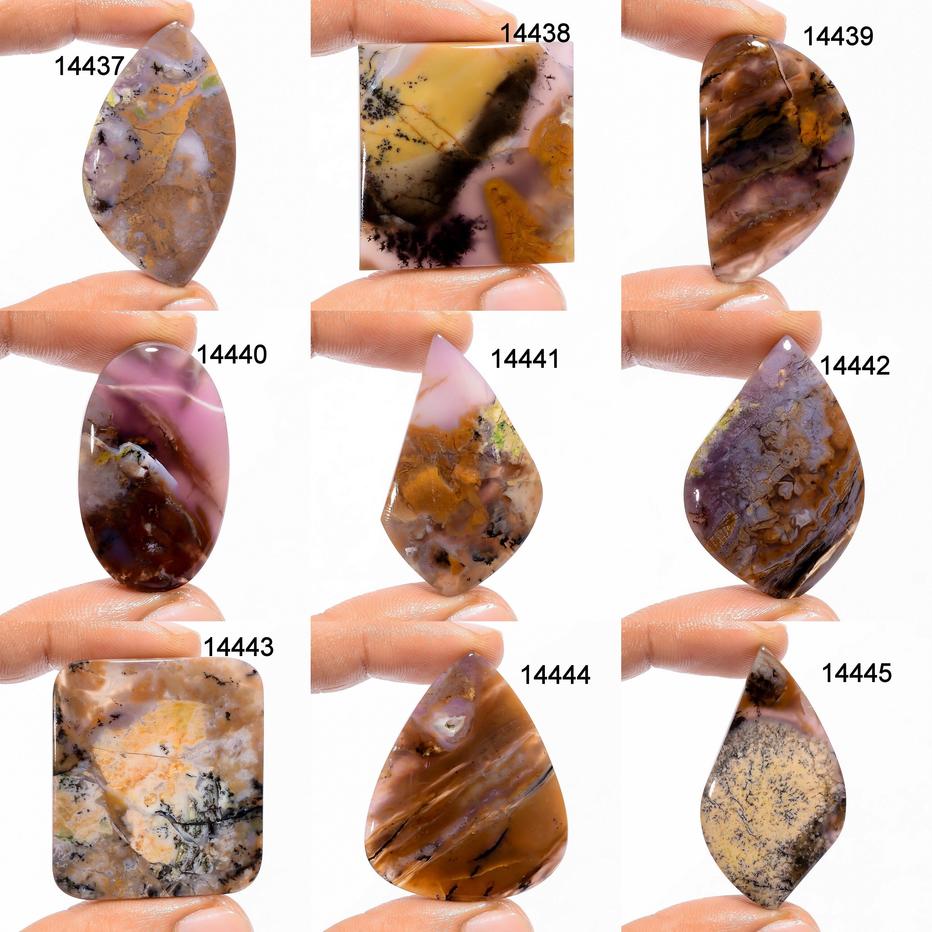 AAA Amethyst Sage Agate Gemstone Cabochon, Mix Shape Loose Gemstone. - image 2