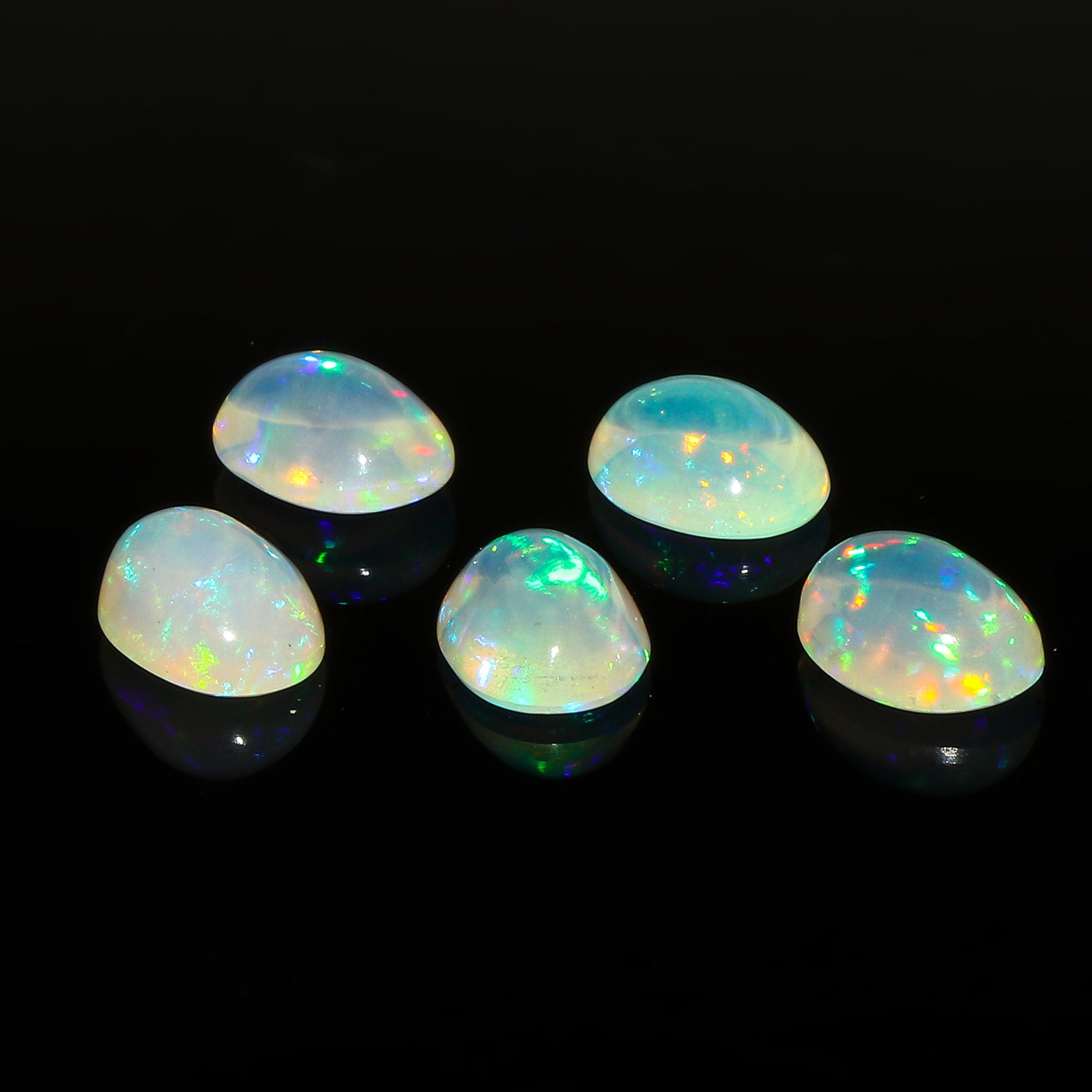 Natural Ethiopian Opal Oval Shape Gemstone, Top Grade Fire Play Opal Cabochon. - image 3