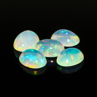 AAA Ethiopian Opal Oval Cabochon, 9x7mm Calibrated – Natural Fire Play Gemstone from Welo