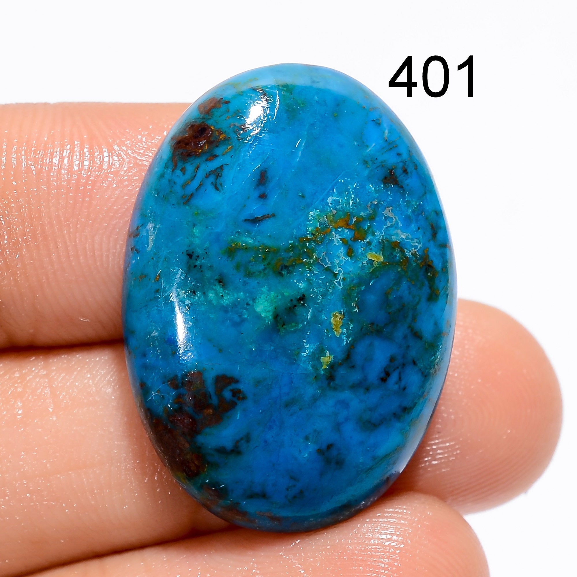 Peruvian Chrysocolla Cabochon, Natural Gemstone, Jewelry Making.