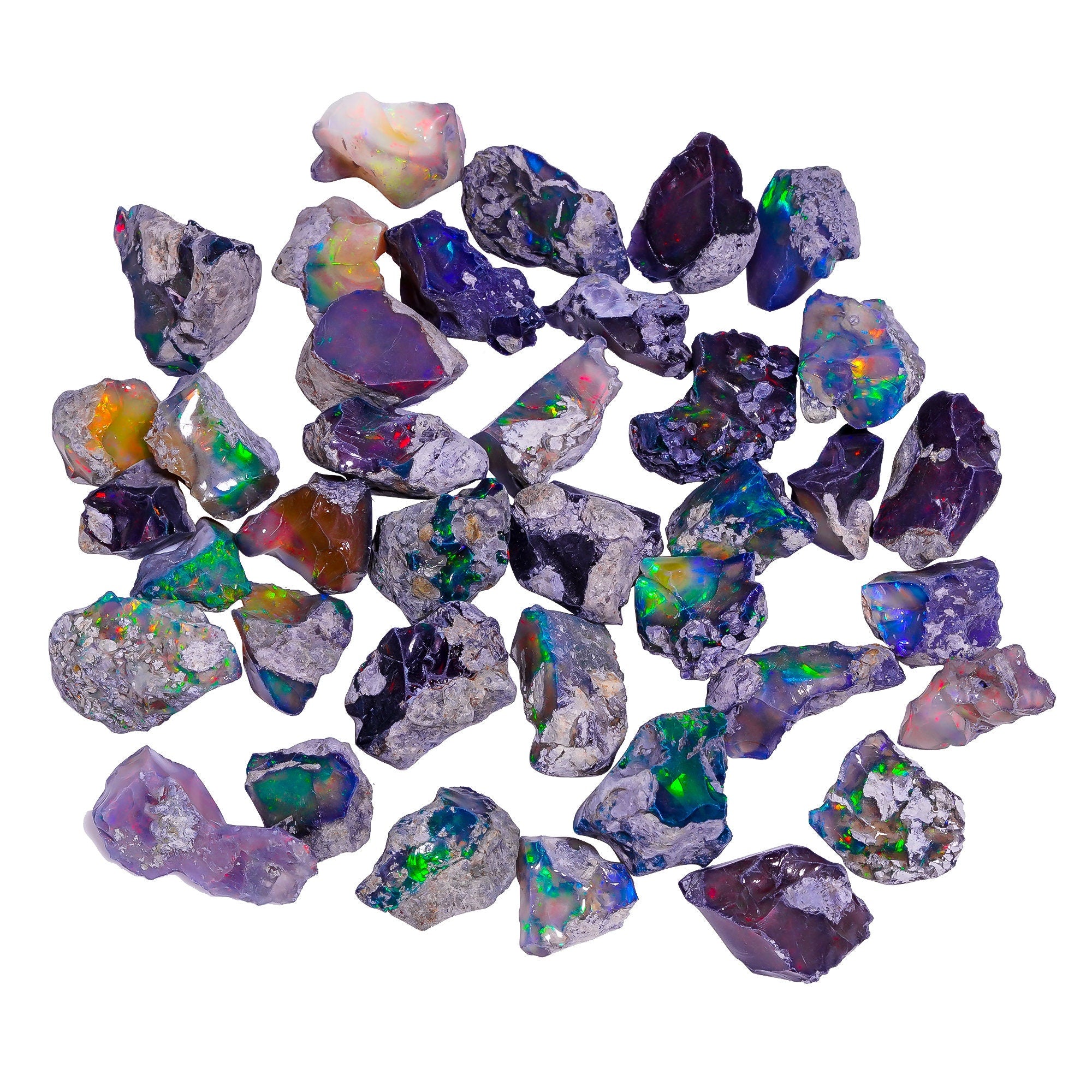 Natural Black Opal Raw Crystals, Multi Fire AAA Quality Ethiopian Opal Gemstone Mineral, Birthstone Healing Crystal,Jewe - image 2