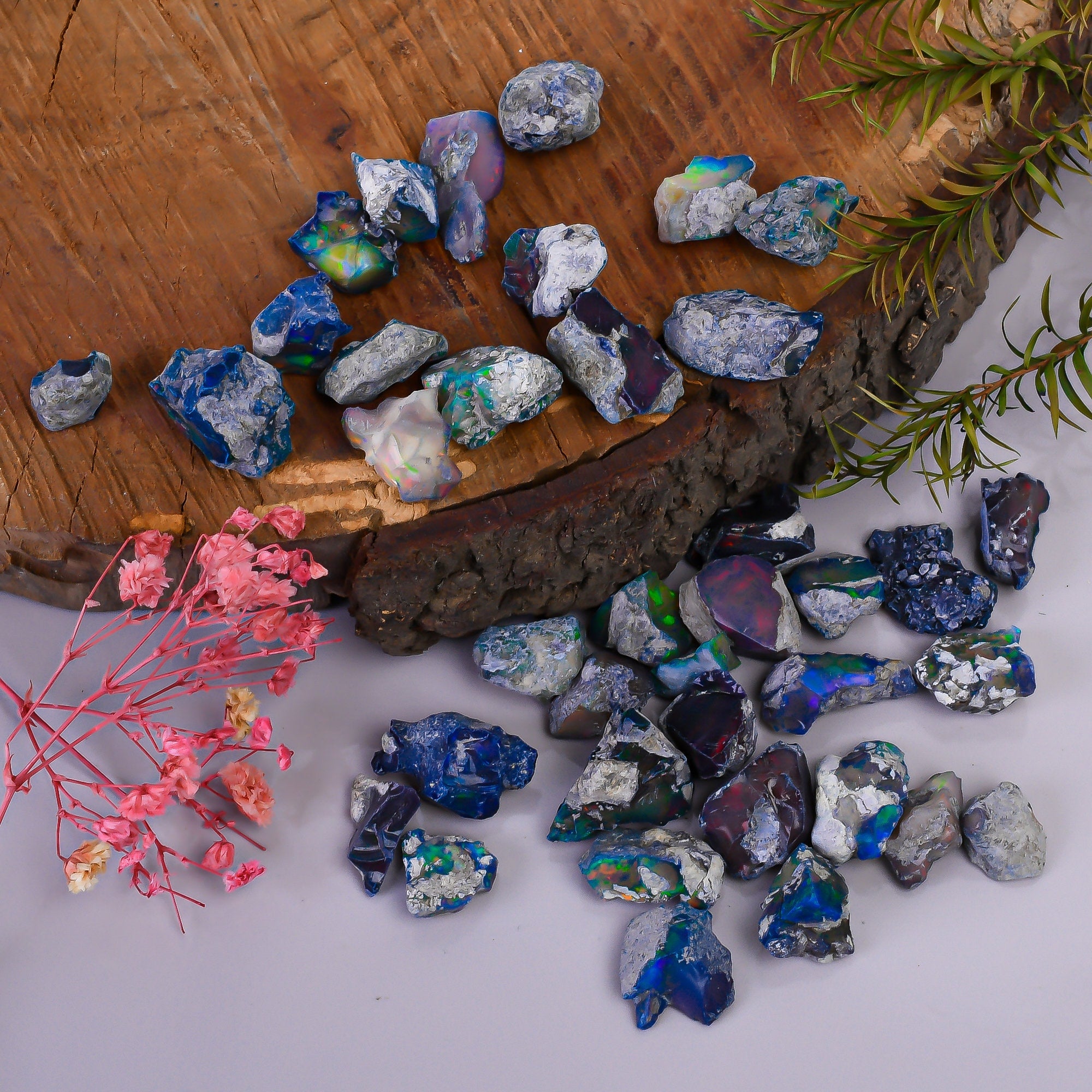Natural Black Opal Raw Crystals, Multi Fire AAA Quality Ethiopian Opal Gemstone Mineral, Birthstone Healing Crystal,Jewe - image 5