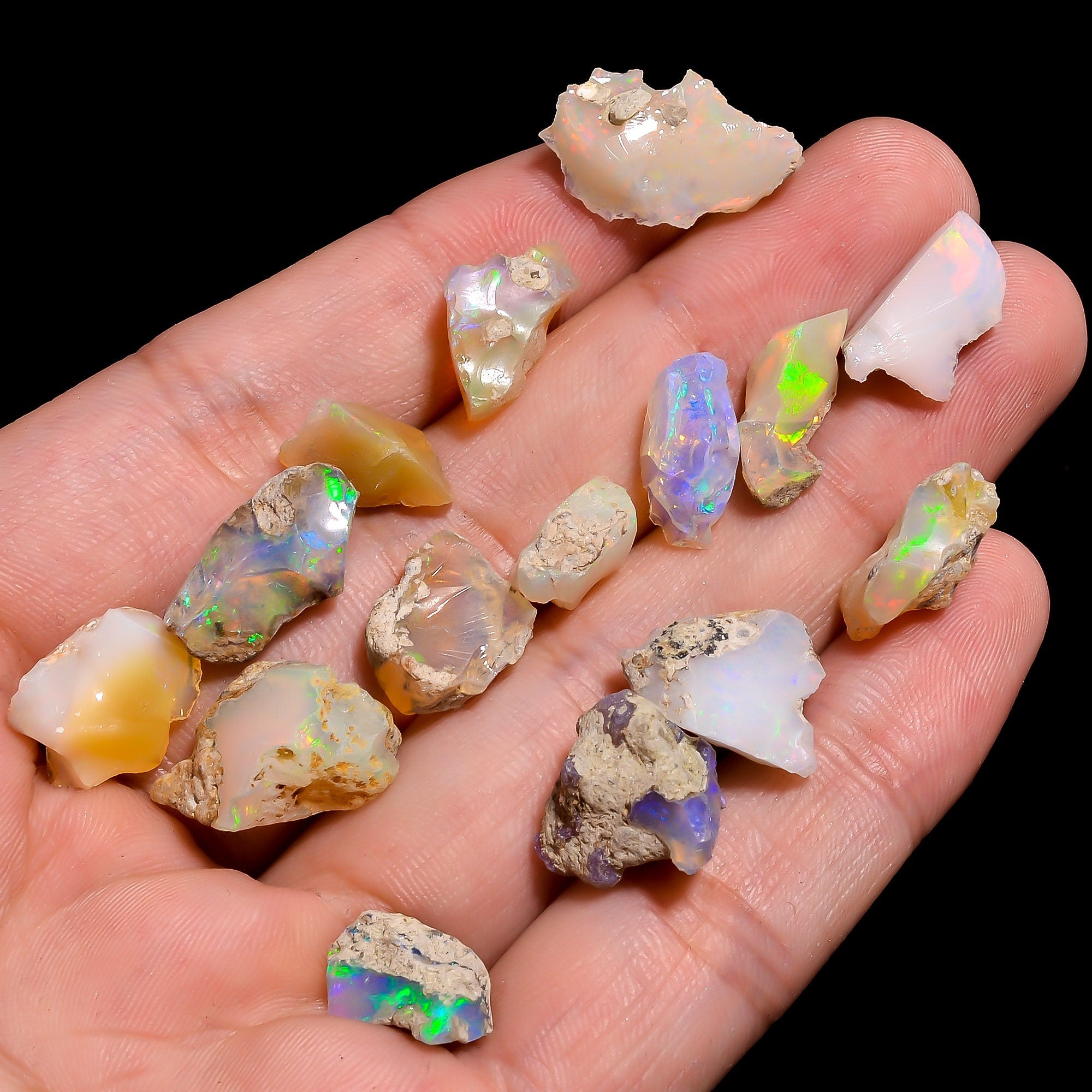 Raw Ethiopian Opal Crystals, Natural Honeycomb Opal - image 4